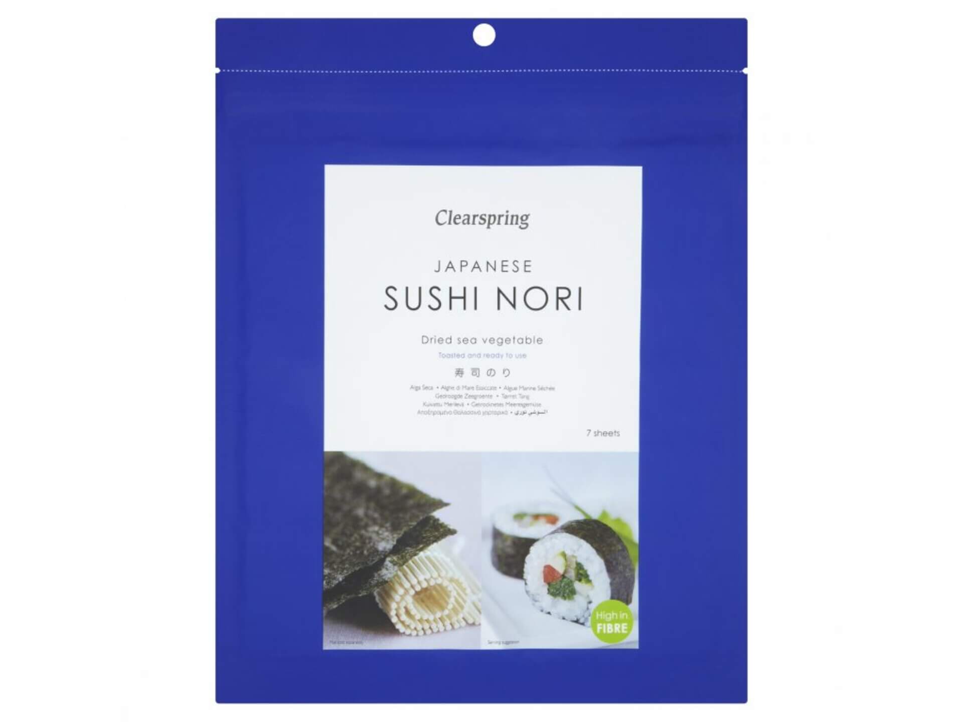 Levně Clearspring Japonská opečená řasa Nori na sushi 7 ks