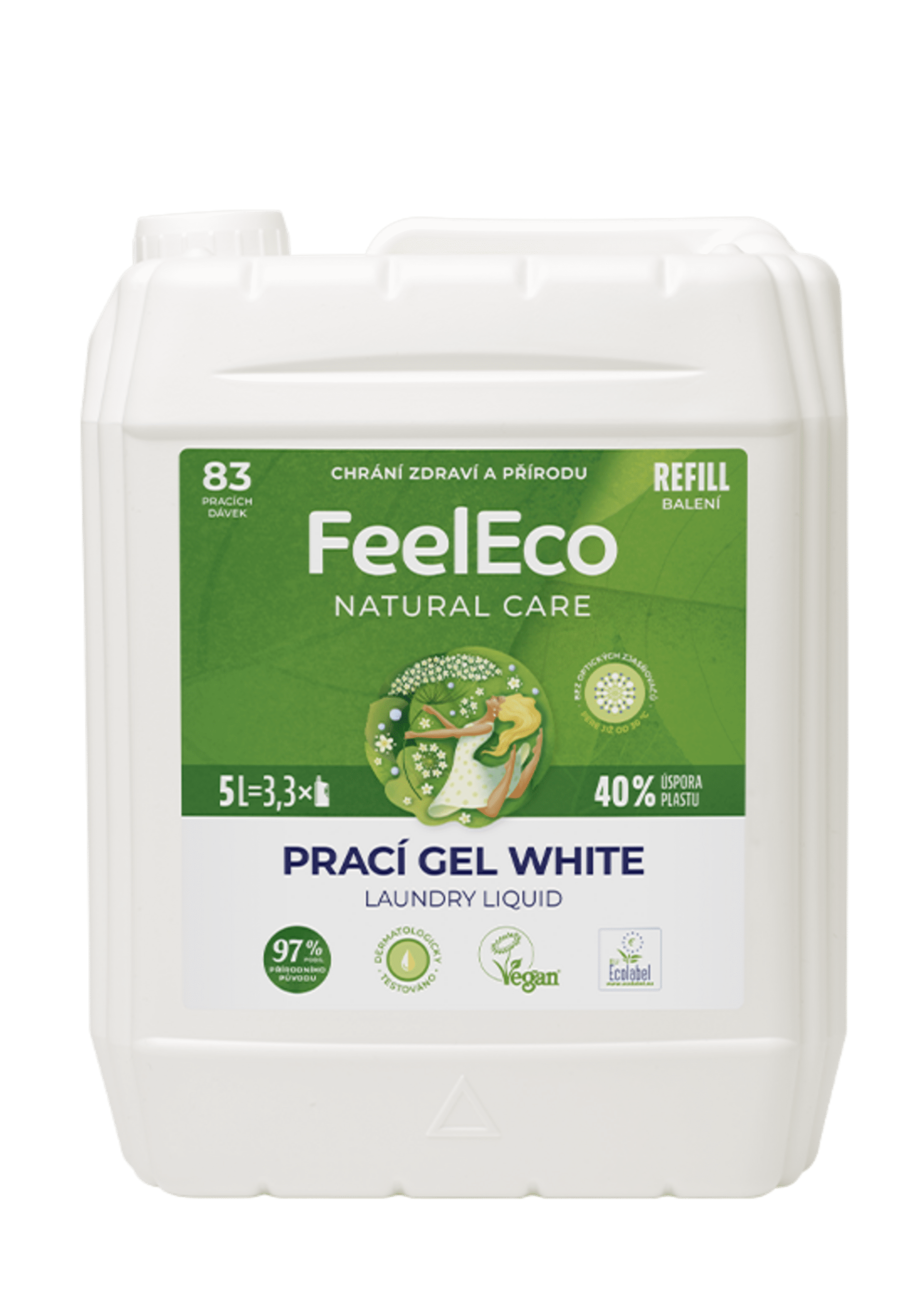 Levně Feel Eco Prací gel White 5 l