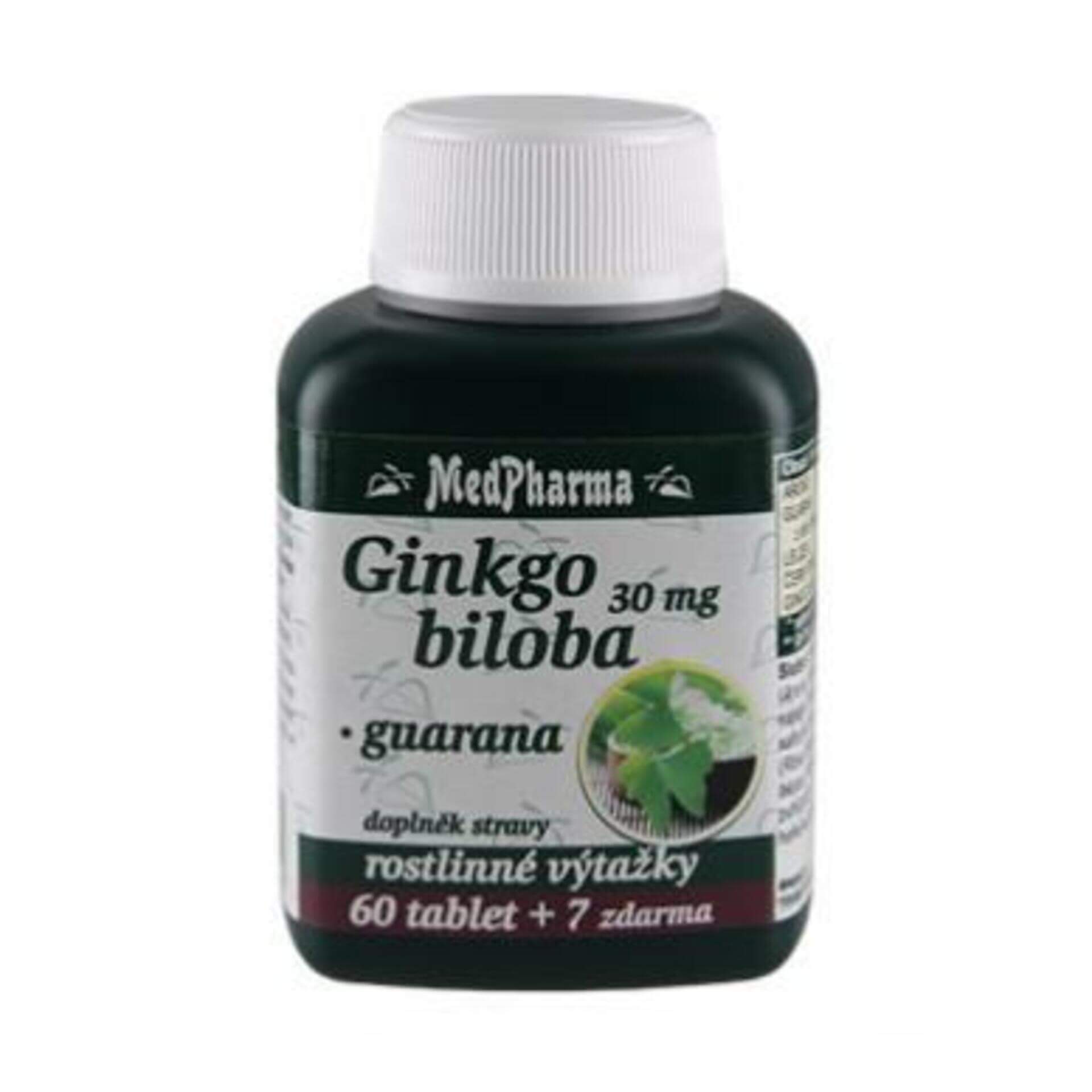 Levně MedPharma Ginkgo biloba 30 mg + guarana 67 tablet