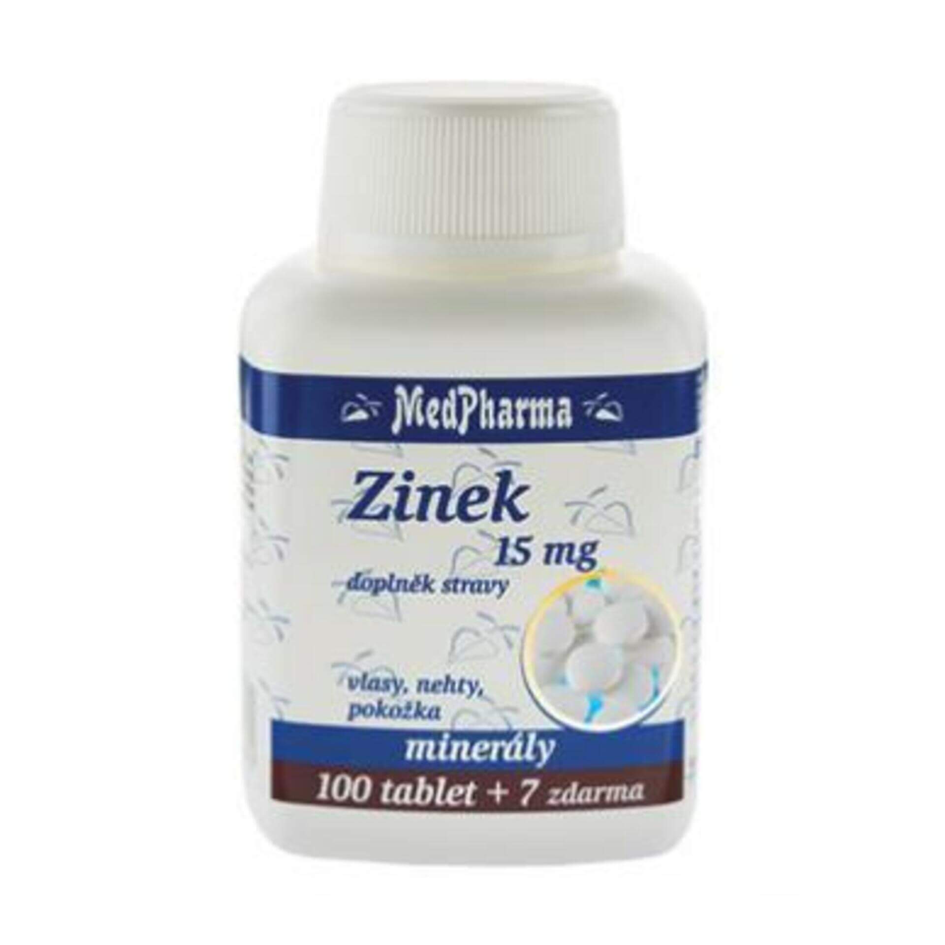 Levně MedPharma Zinek 15 mg 107 tablet