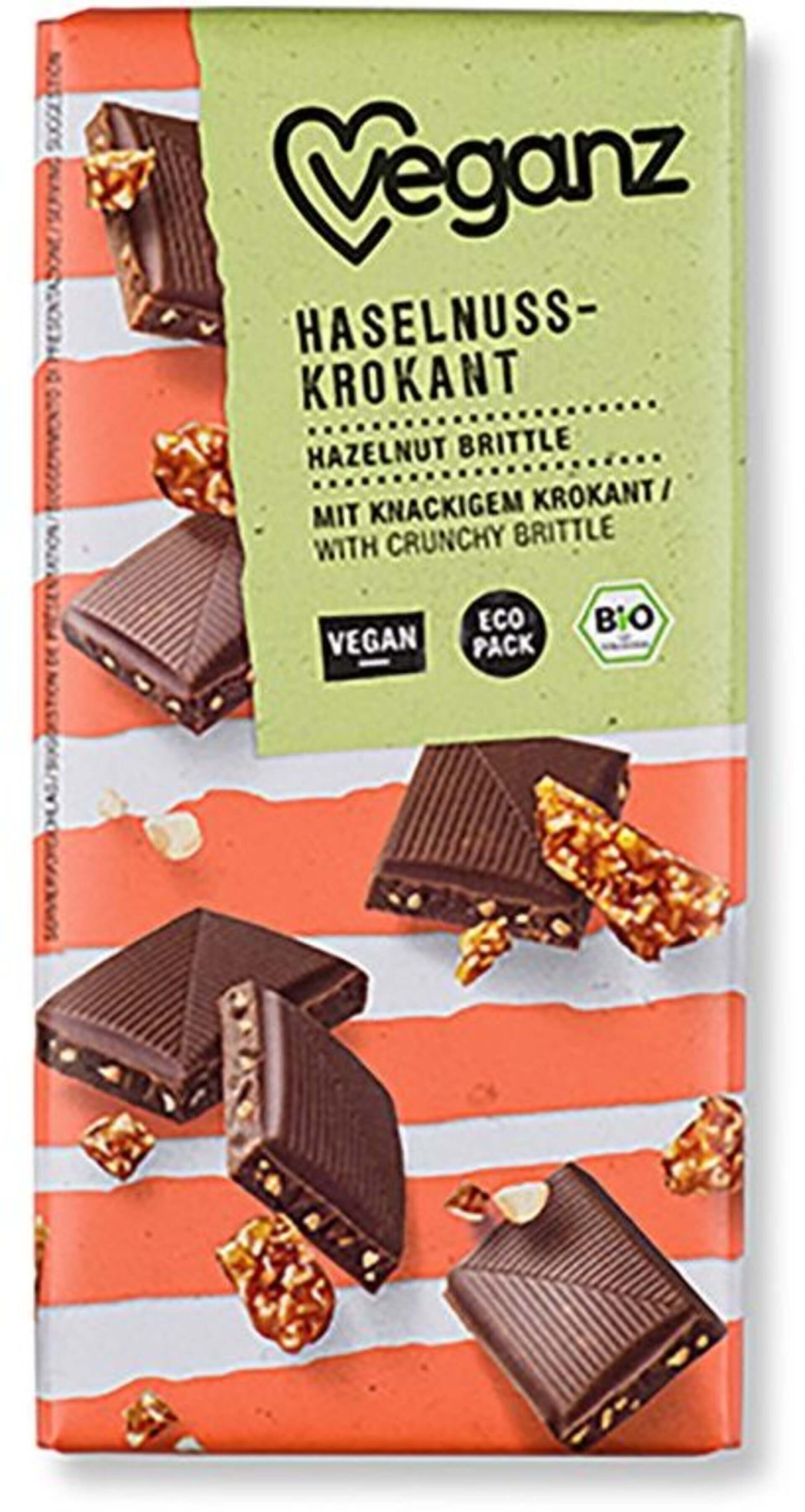 Levně Veganz Čokoláda s lískooříškovým krokantem BIO 80 g