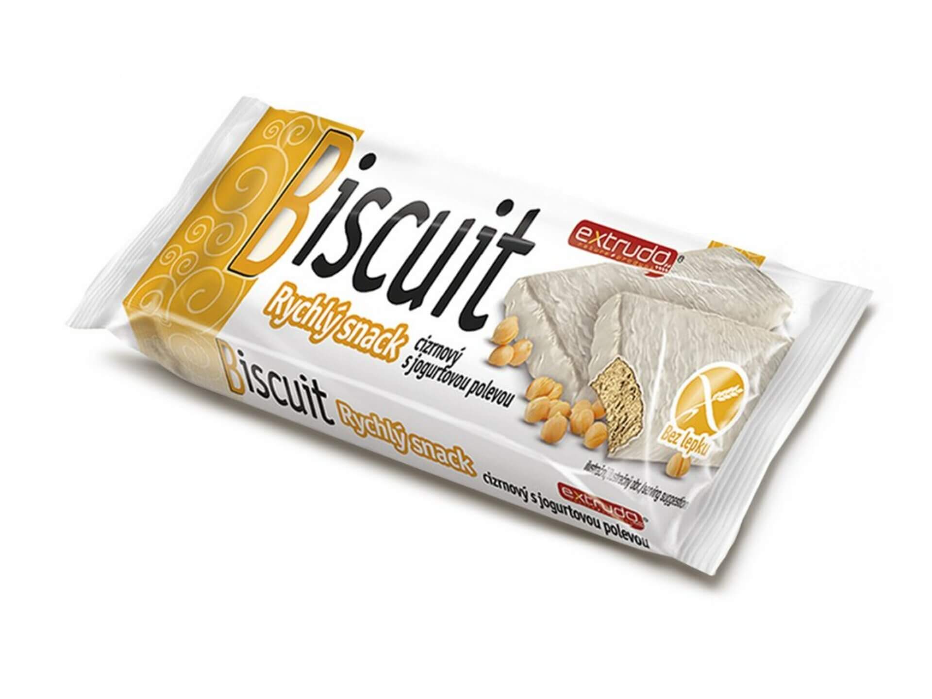 Levně Extrudo Bisquit Rychlý snack cizrnový s jogurtovou polevou bez lepku 24 g