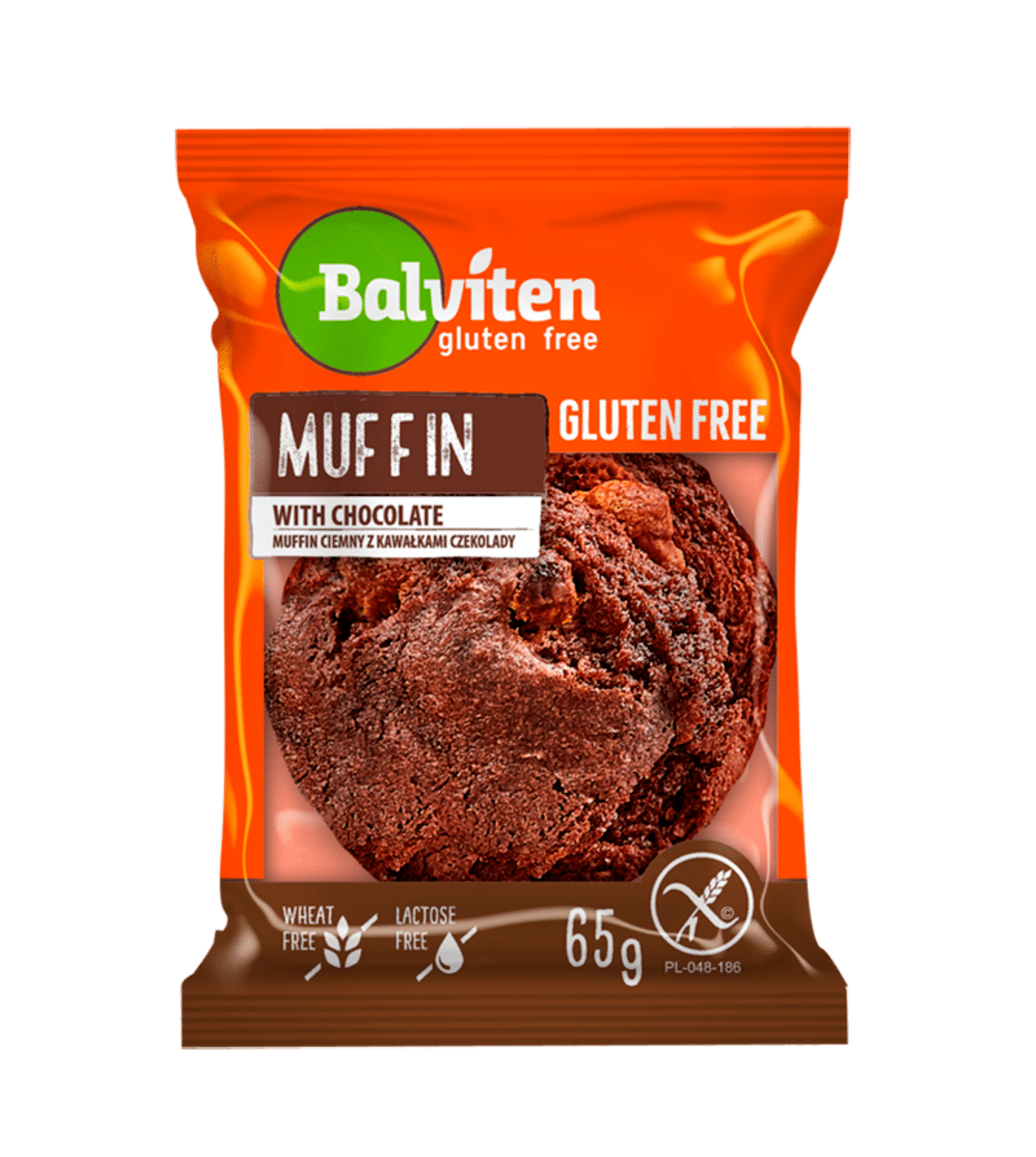 Levně Balviten Muffin čokoládový s kousky čokolády bez lepku 65 g