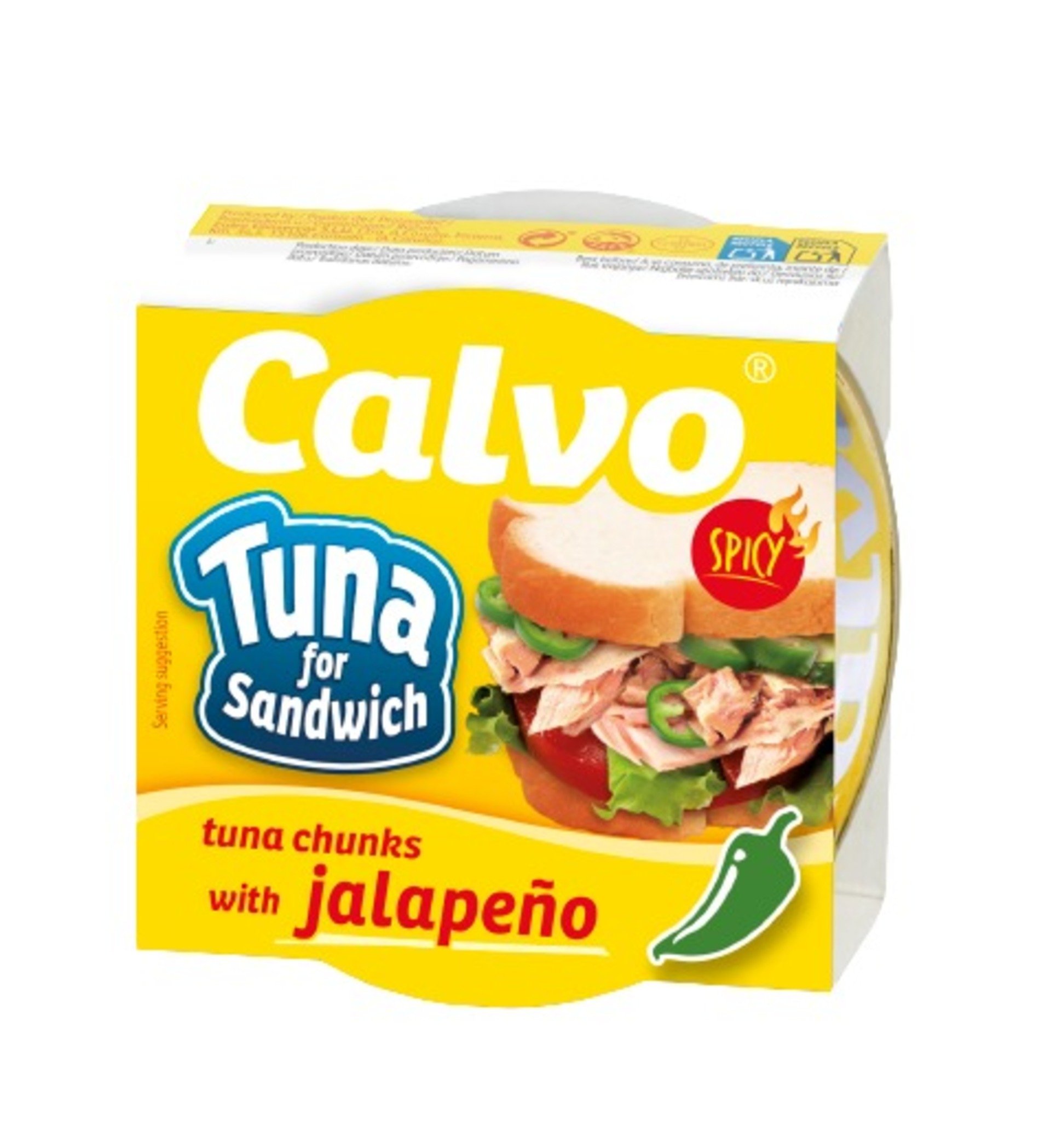 Levně Calvo Tuňák s chilli paprikami Jalapeno ve slunečnicovém oleji 142 g