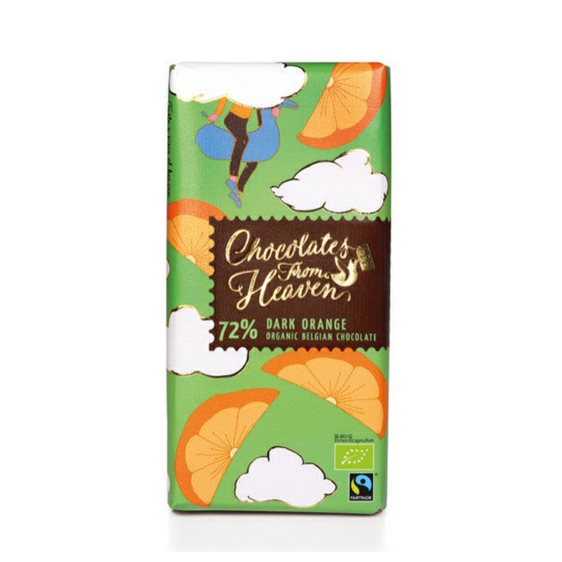 Levně Chocolates From Heaven Hořká čokoláda s pomerančem 72% BIO 100 g
