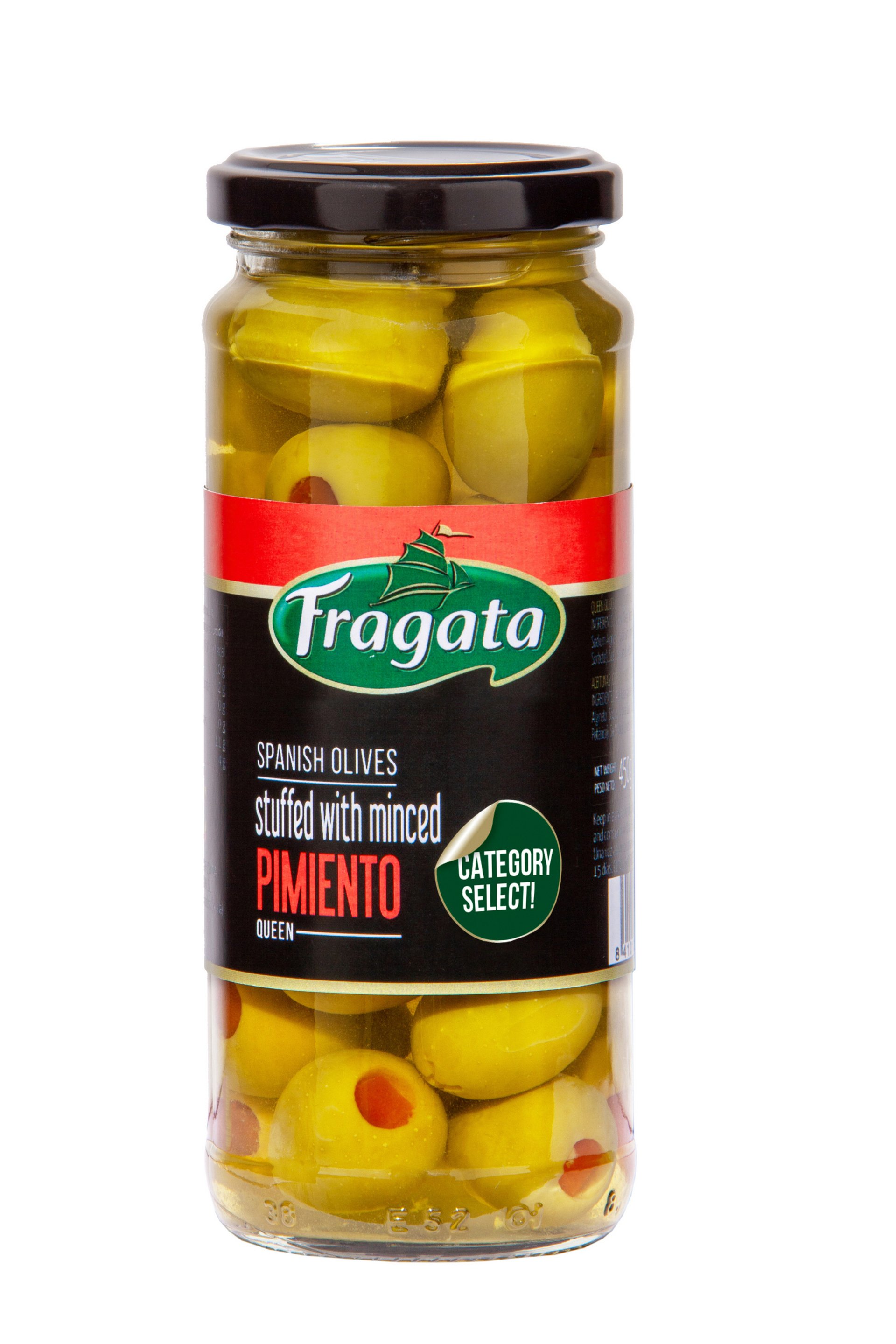Levně Fragata Zelené olivy Gordal plněné paprikovou náplní 340 g