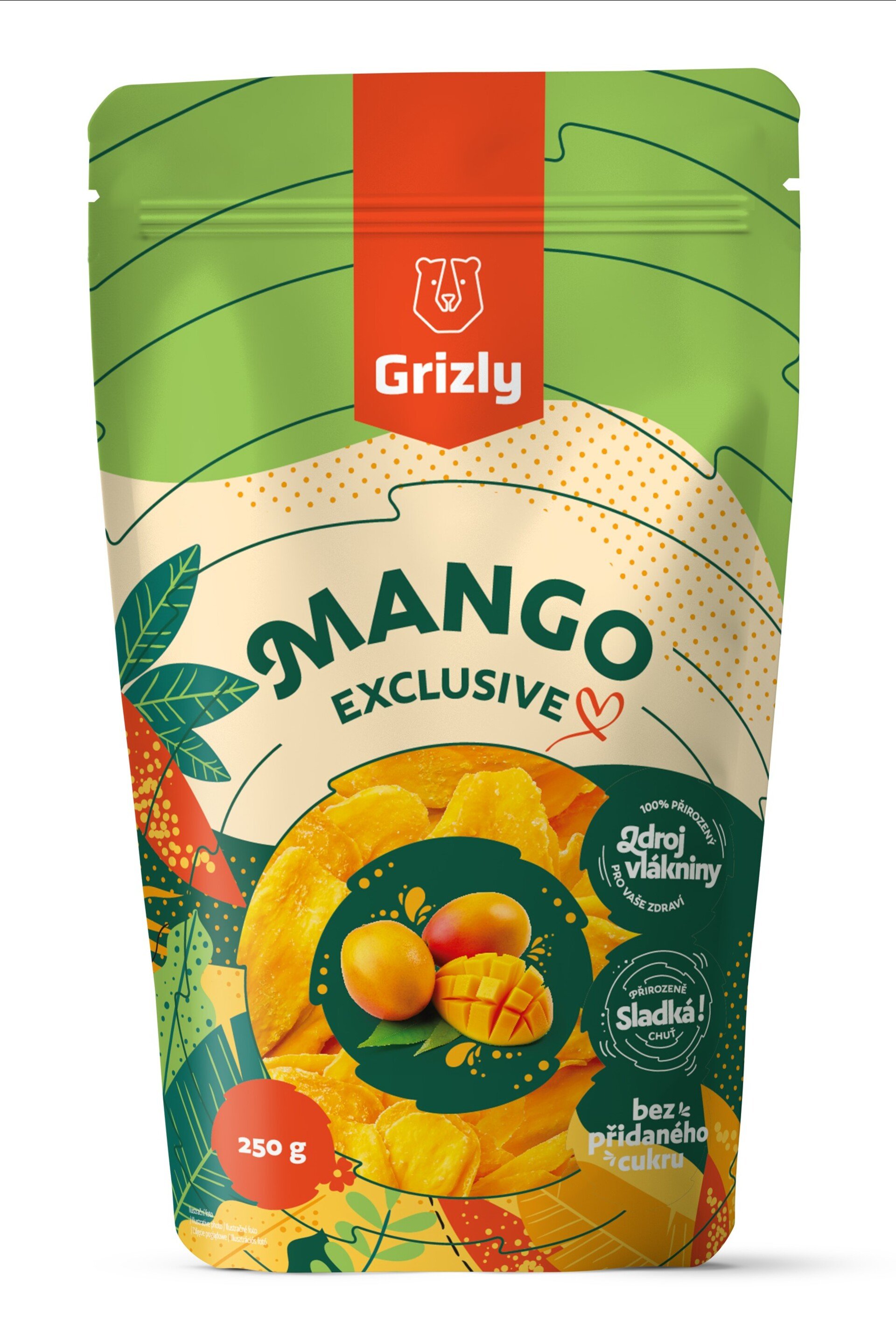 Levně GRIZLY Mango sušené exclusive 250 g
