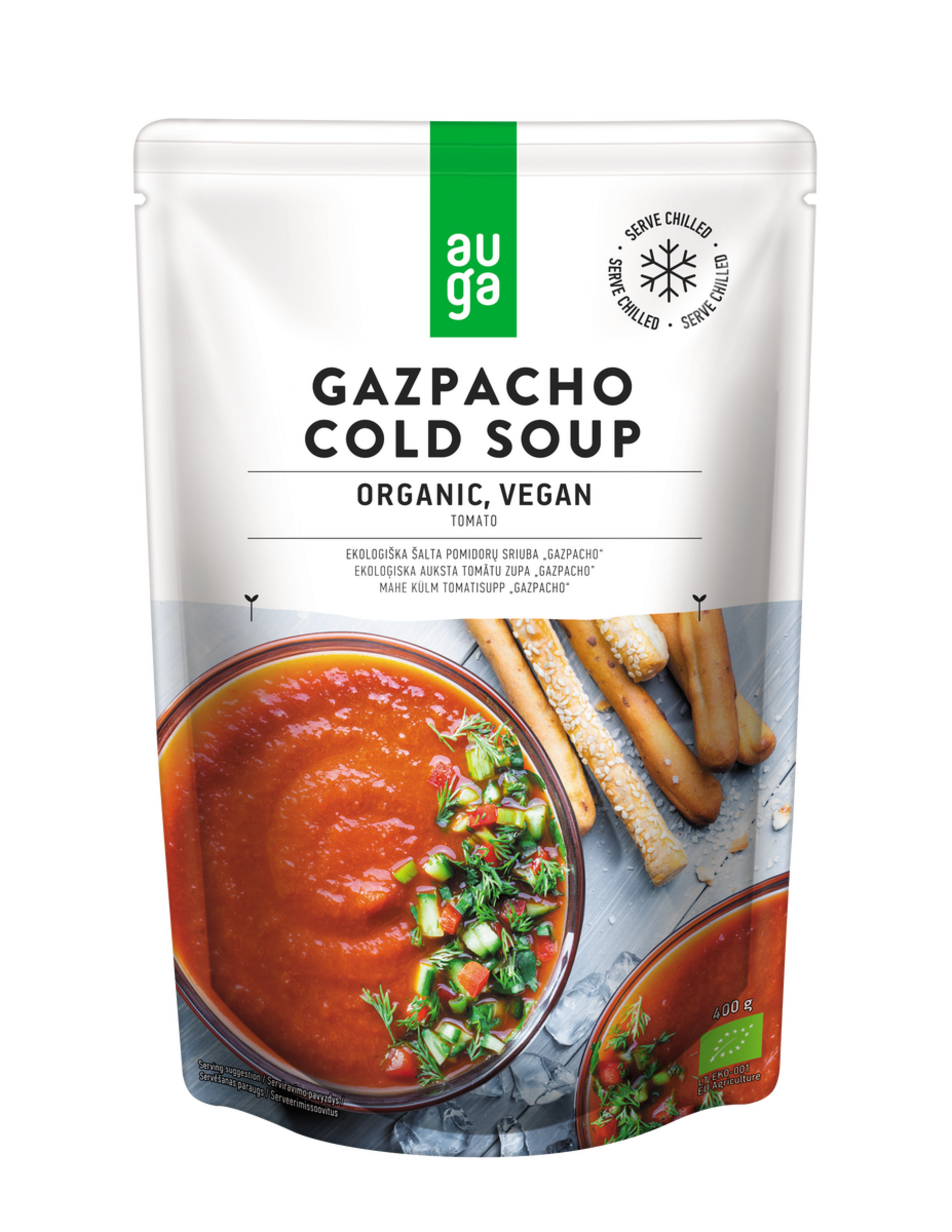 Levně Auga Studená rajčatová polévka "Gazpacho" BIO 400 g