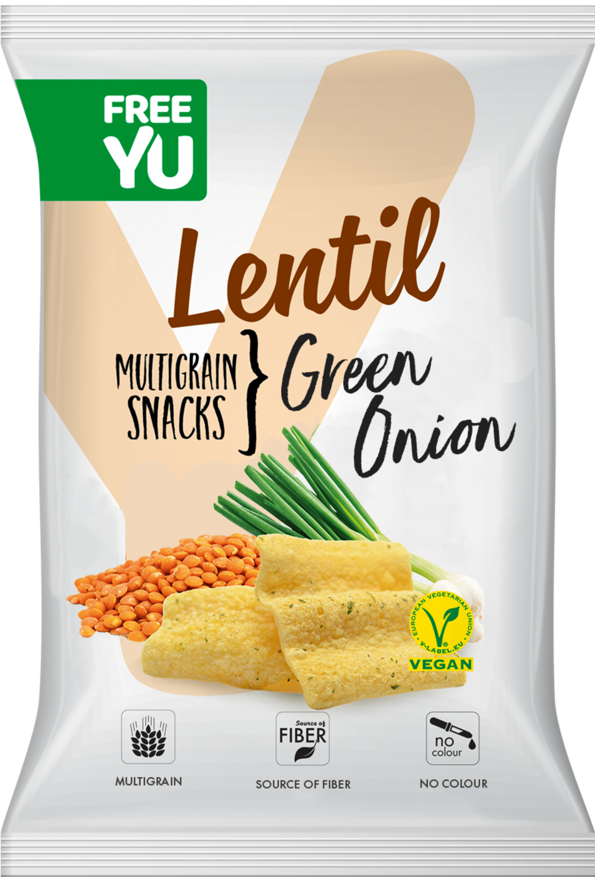 Levně FreeYu Lentil multigrain snack Green Onion 70 g