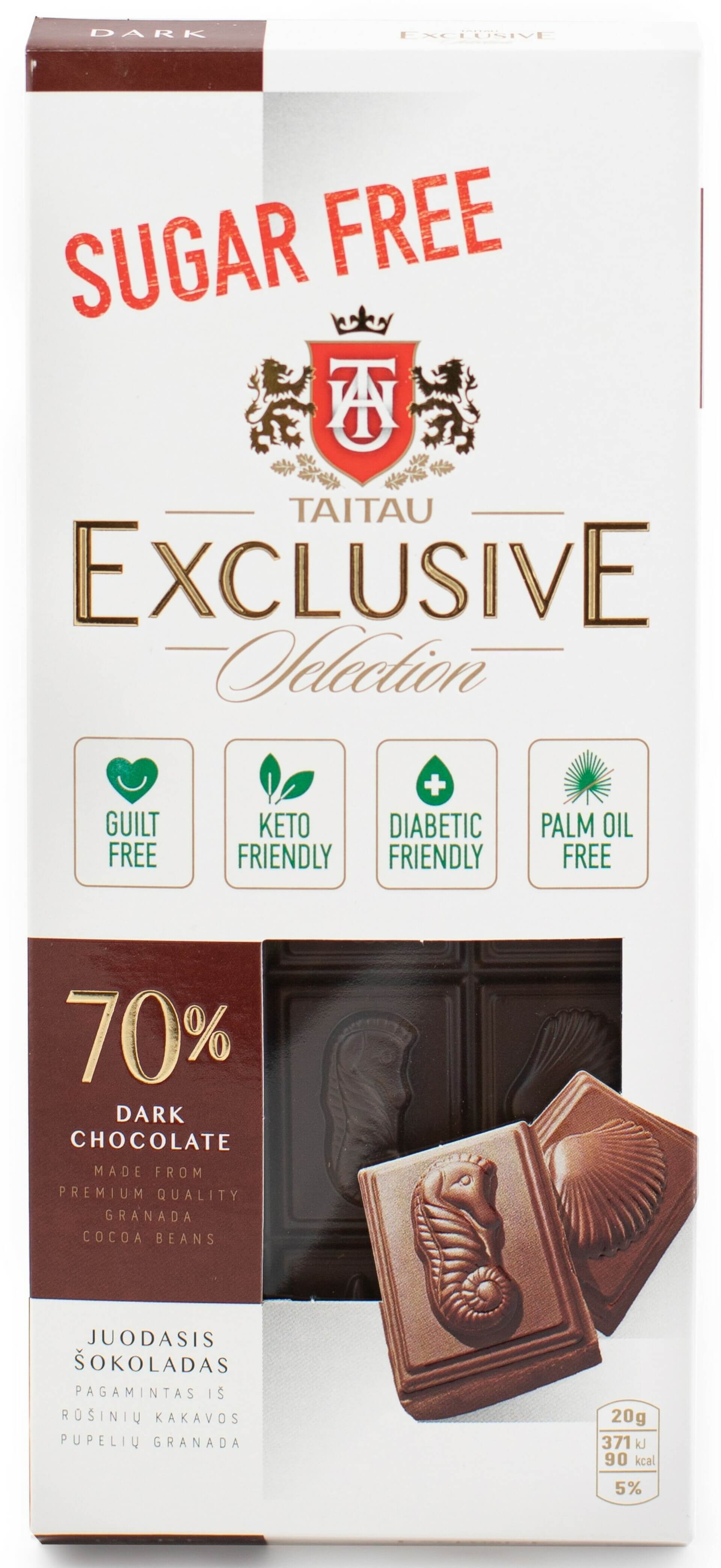Levně Taitau Exclusive Selection Hořká čokoláda bez cukru 70% 100 g