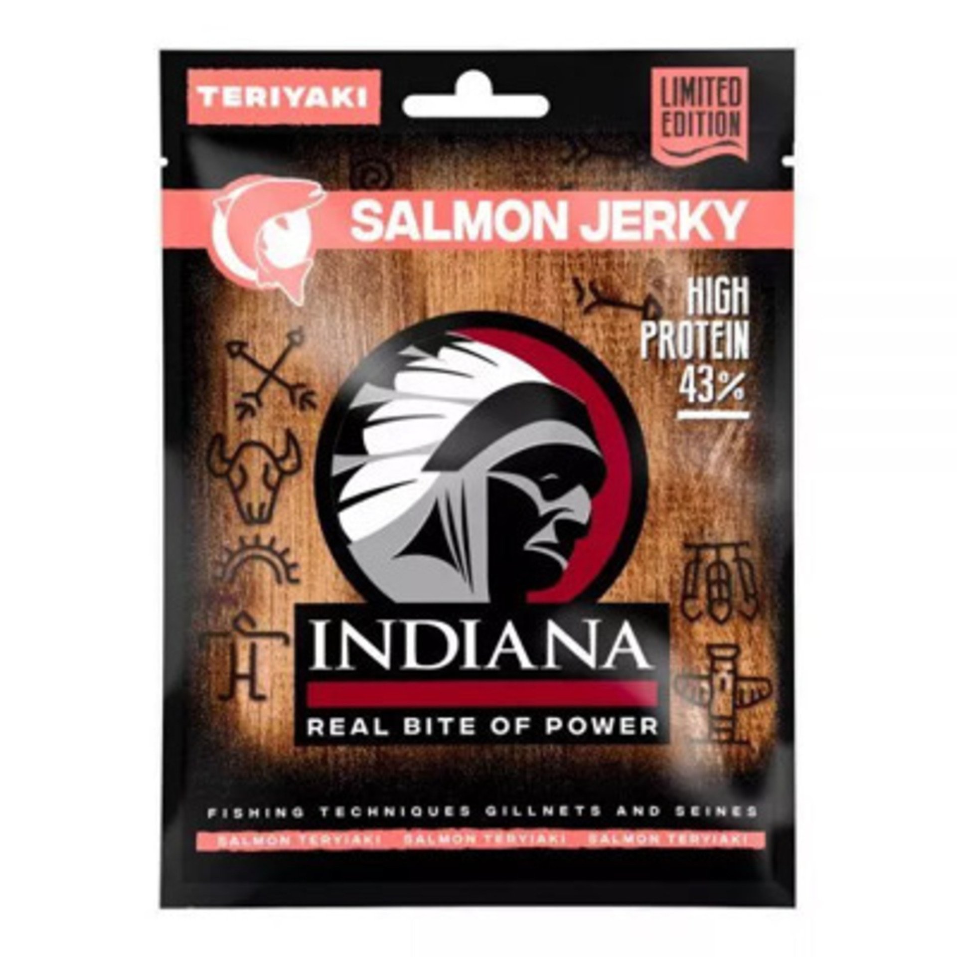 Levně Indiana Jerky Salmon Teriyaki 15 g