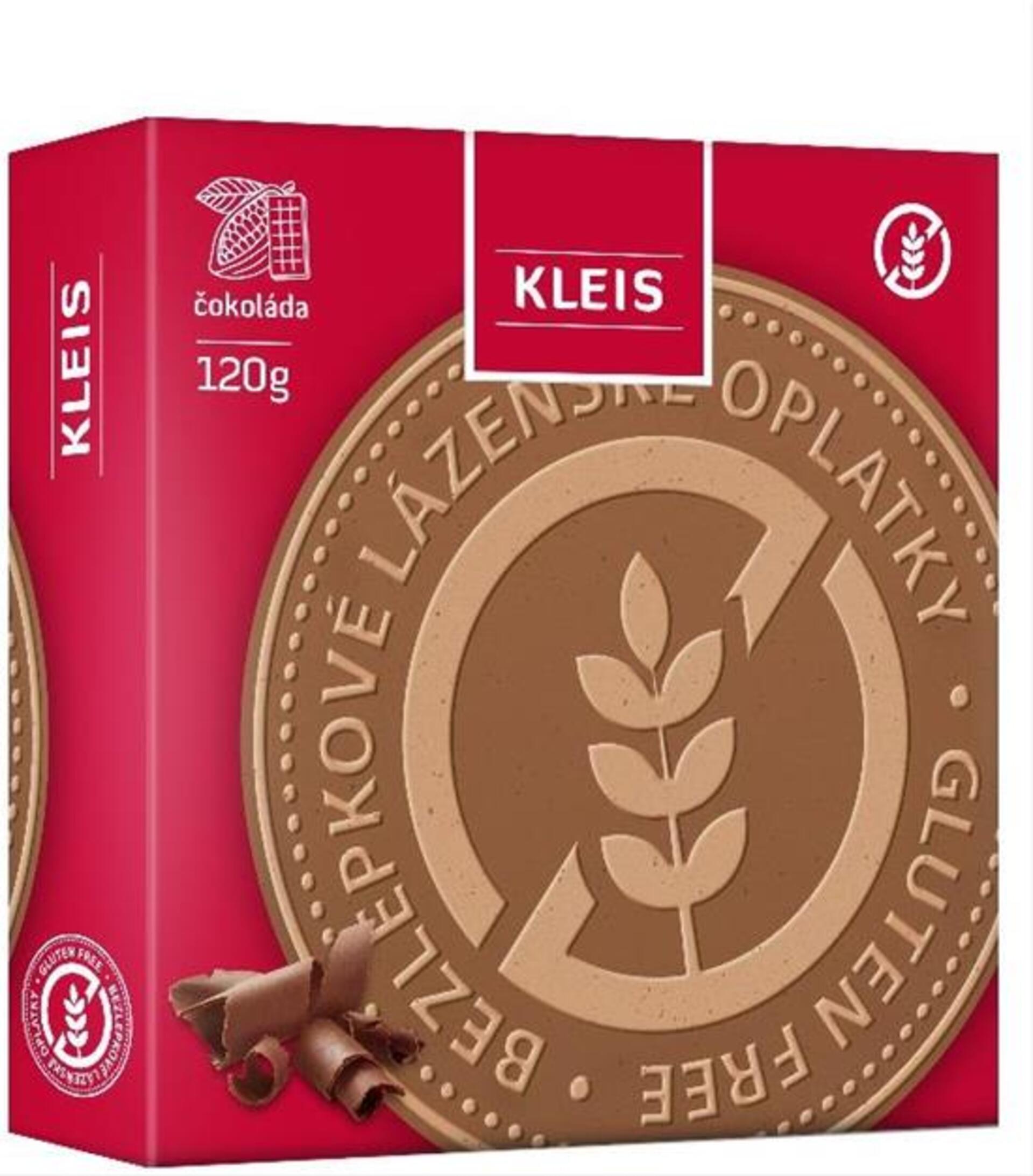 Levně Kleis Lázeňské oplatky čokoládové bez lepku 120 g