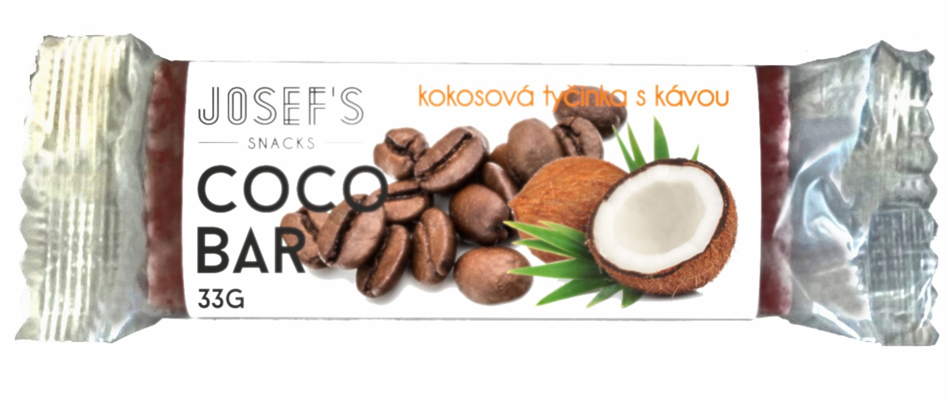 Levně Josef's snacks Kokosová tyčinka s kávou 33 g