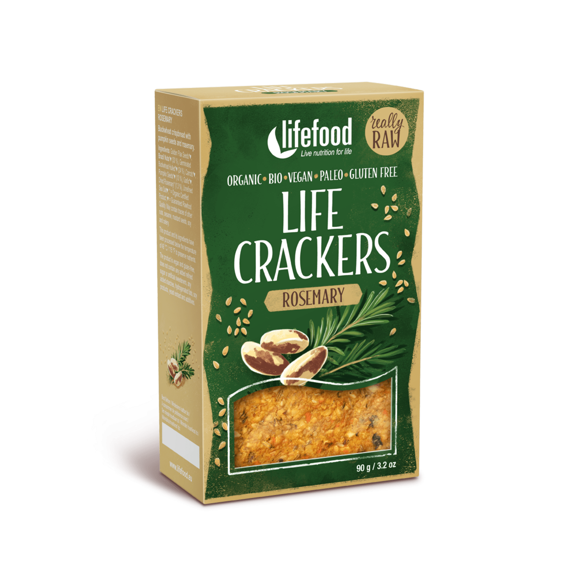 Levně Lifefood Life Crackers Rozmarýnové BIO RAW 90 g