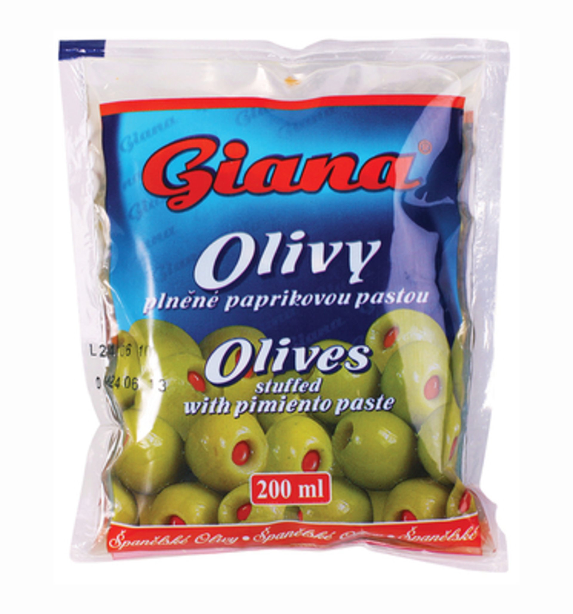 Levně Giana Olivy zelené plněné papričkou 195 g