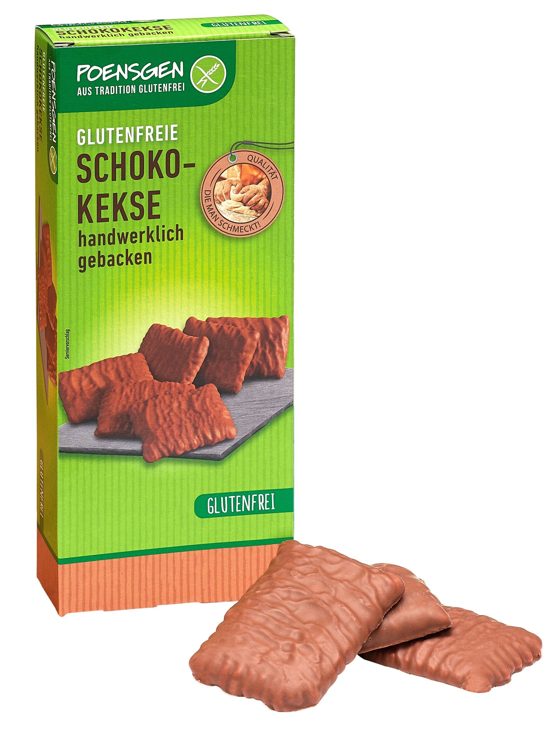 Levně Poensgen Máslové sušenky v mléčné čokoládě bez lepku 150 g