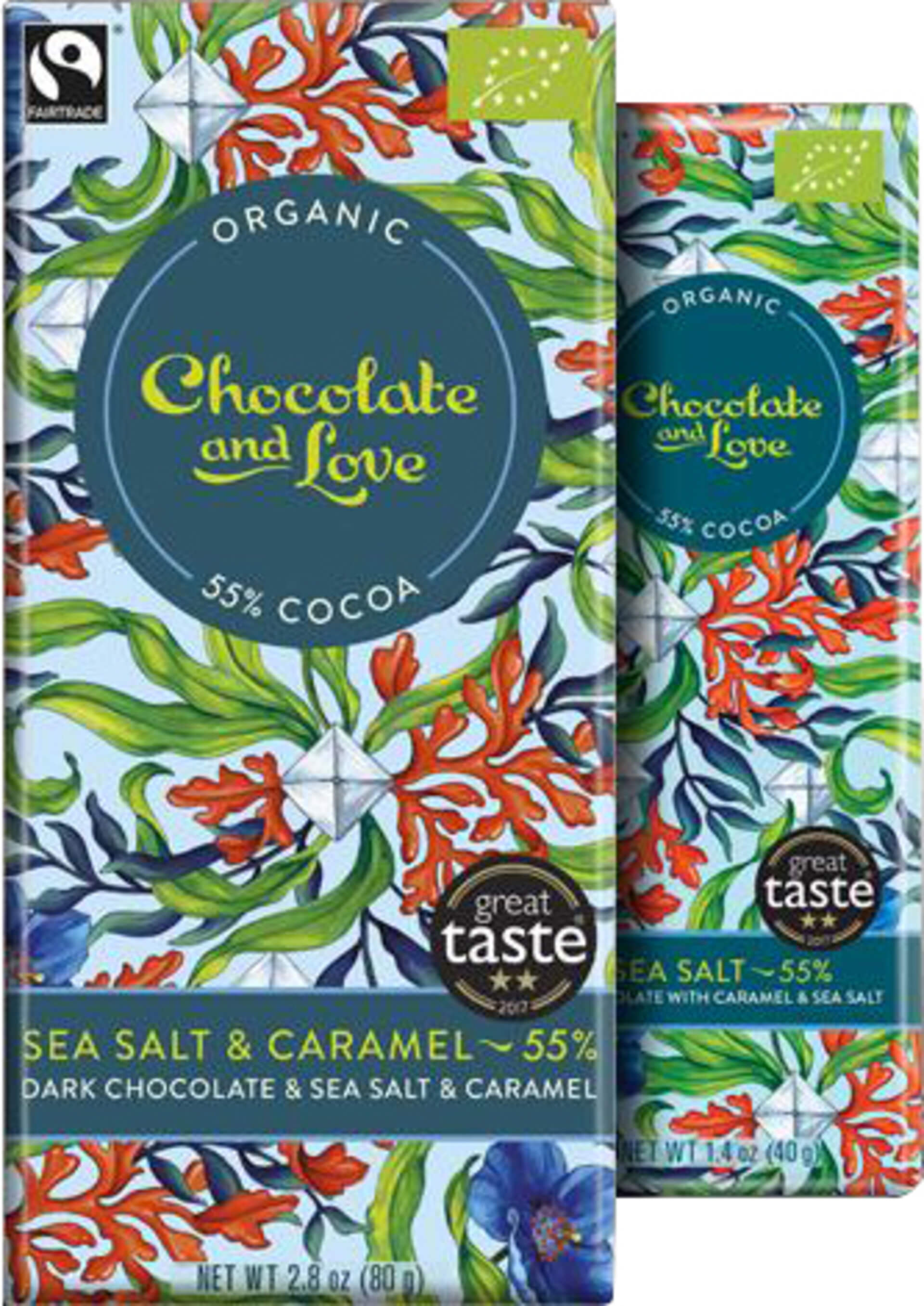 Levně Chocolate and Love Sea Salt & Caramel 55% BIO 80 g