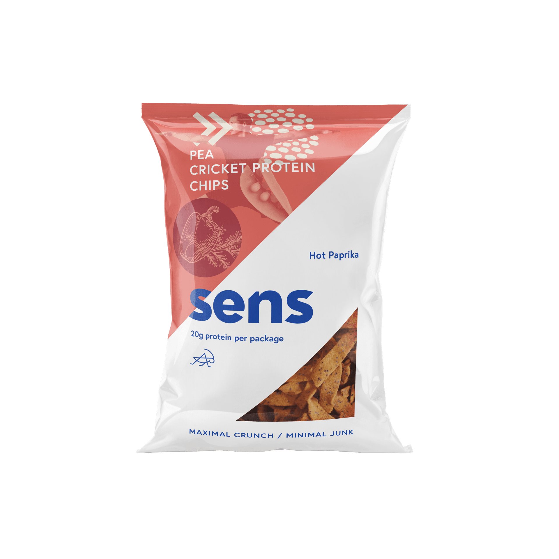 Levně Sens Proteinové chipsy s cvrččím proteinem pikantní paprika 80 g