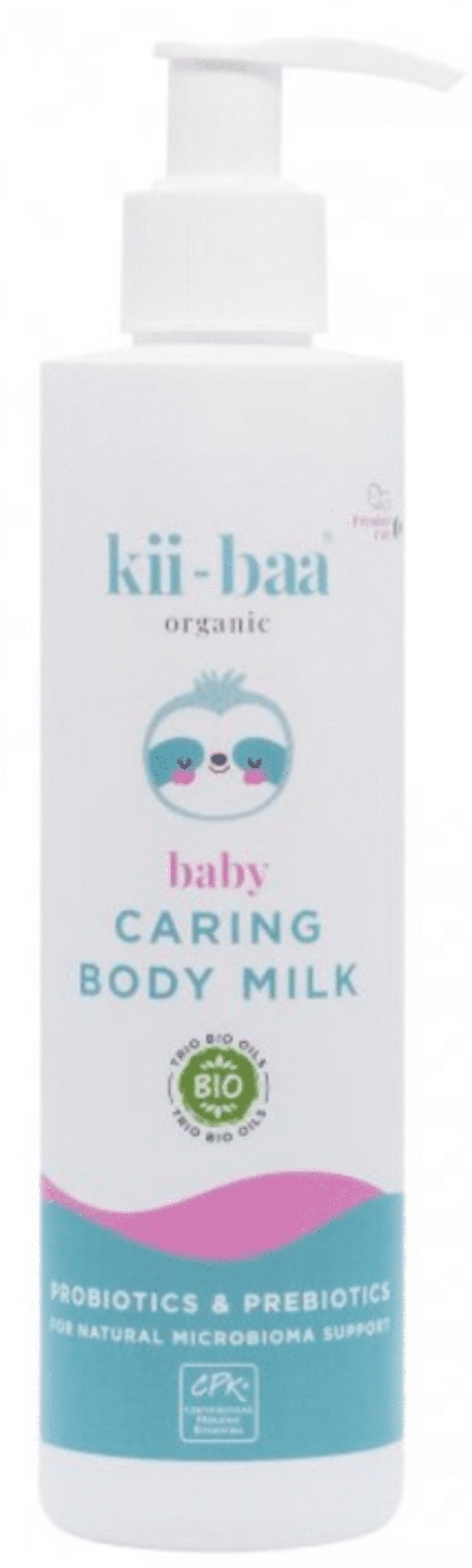 Levně Kii-baa organic Pečující tělové mléko 0+ s pro a prebiotiky 250 ml