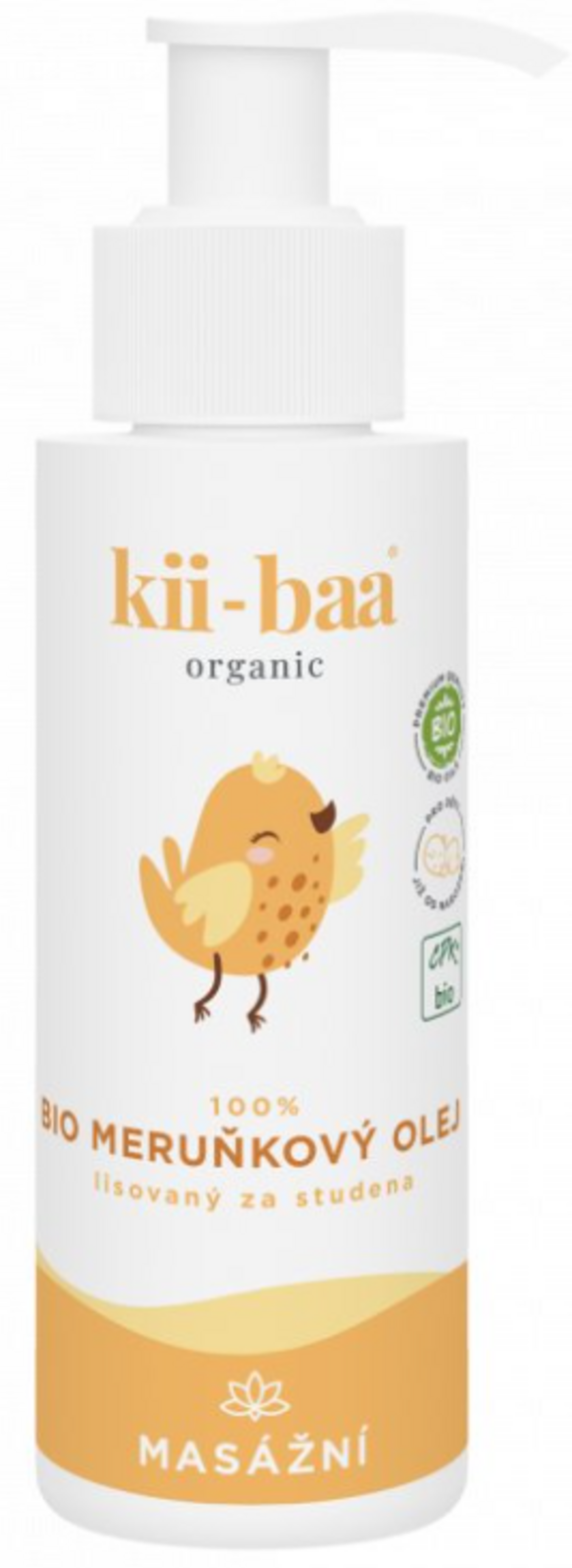 Levně Kii-baa organic 100% Meruňkový olej 0+ masážní BIO 100 ml