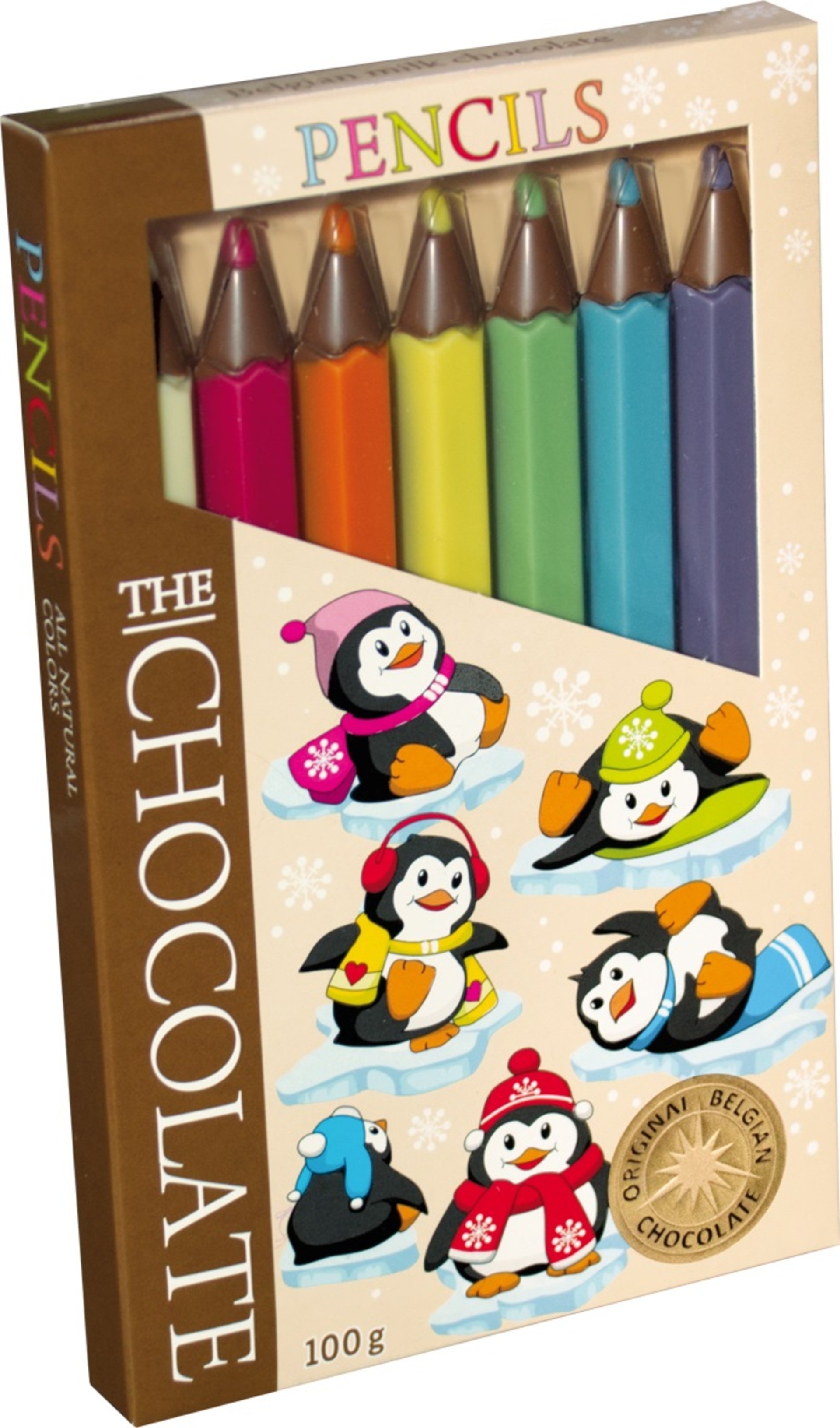 Levně T-Severka Čokoládové pastelky - motiv tučňáci 100 g