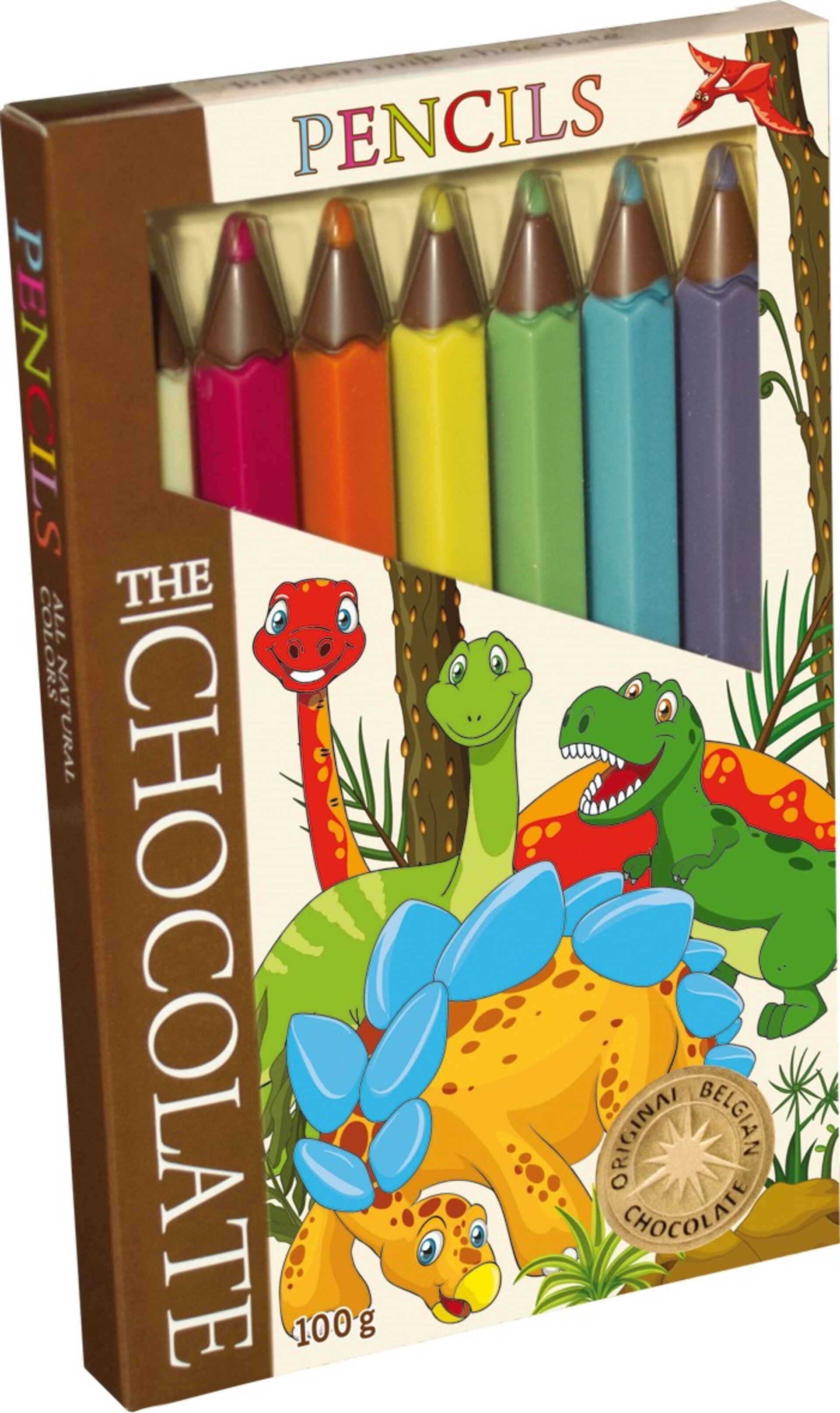 Levně T-Severka Čokoládové pastelky - motiv dinosauři 100 g