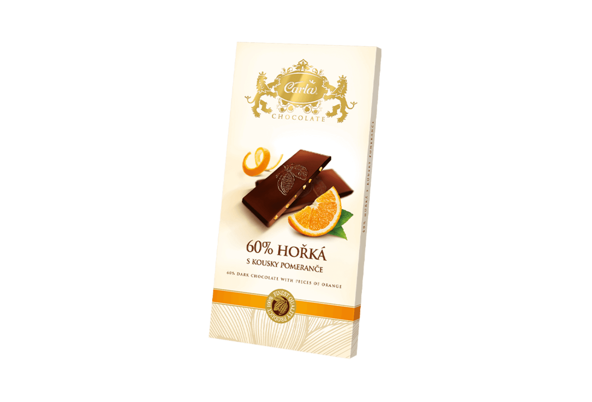 Levně Carla Hořká čokoláda 60% s kousky pomerančů 80 g