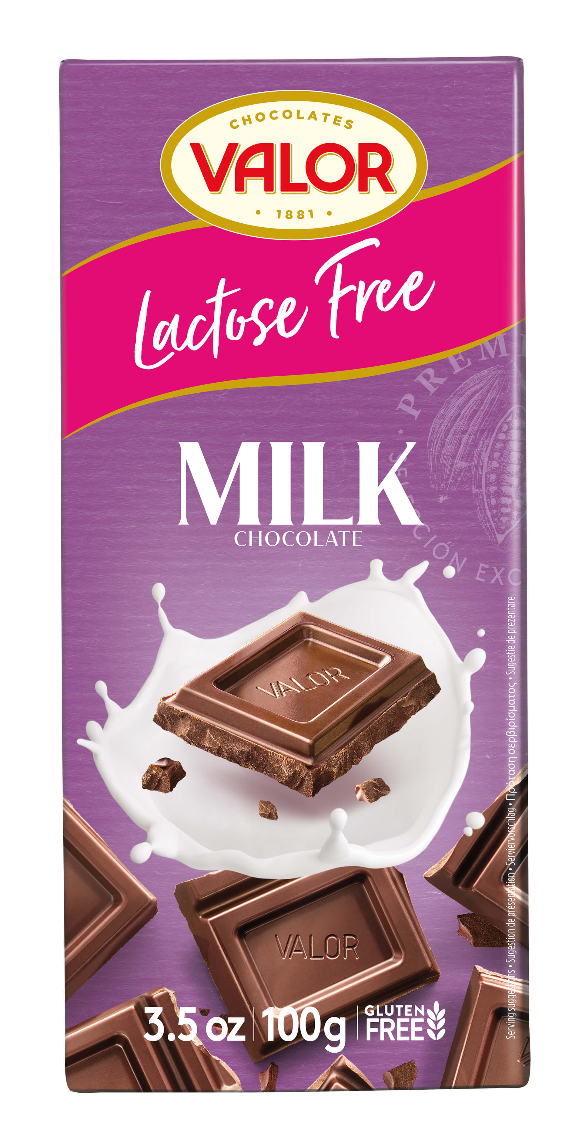 Levně Valor Mléčná čokoláda 35 %, se sníženým obsahem laktózy 100 g