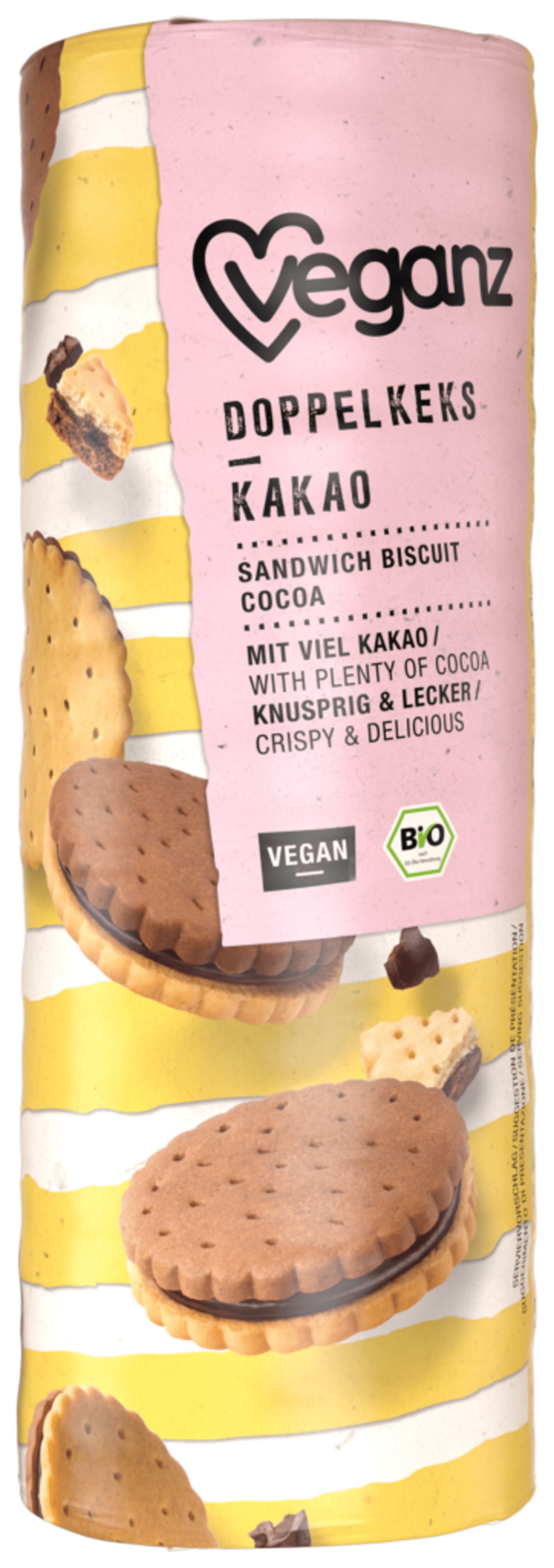 Levně Veganz Dvojité sušenky s kakaovou náplní BIO 330 g