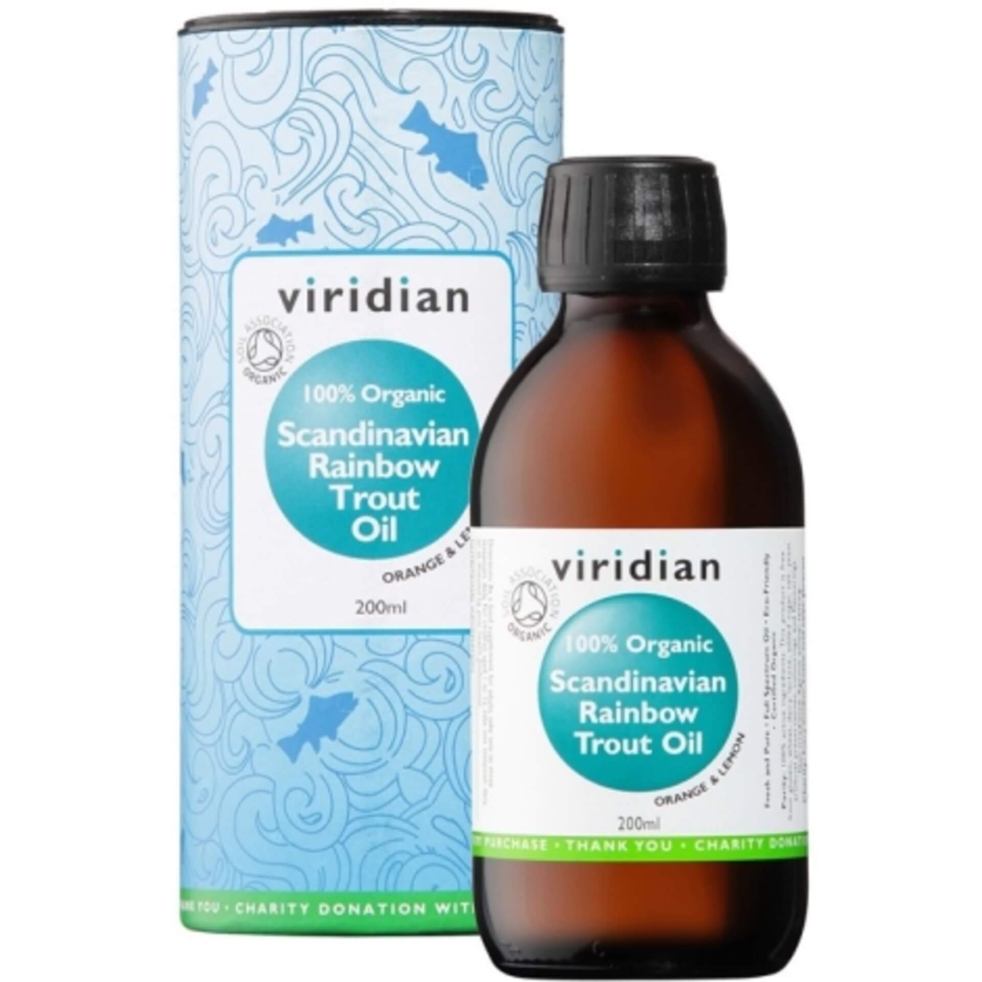 Levně Viridian 100% Organic Scandinavian Rainbow Trout Oil 200 ml