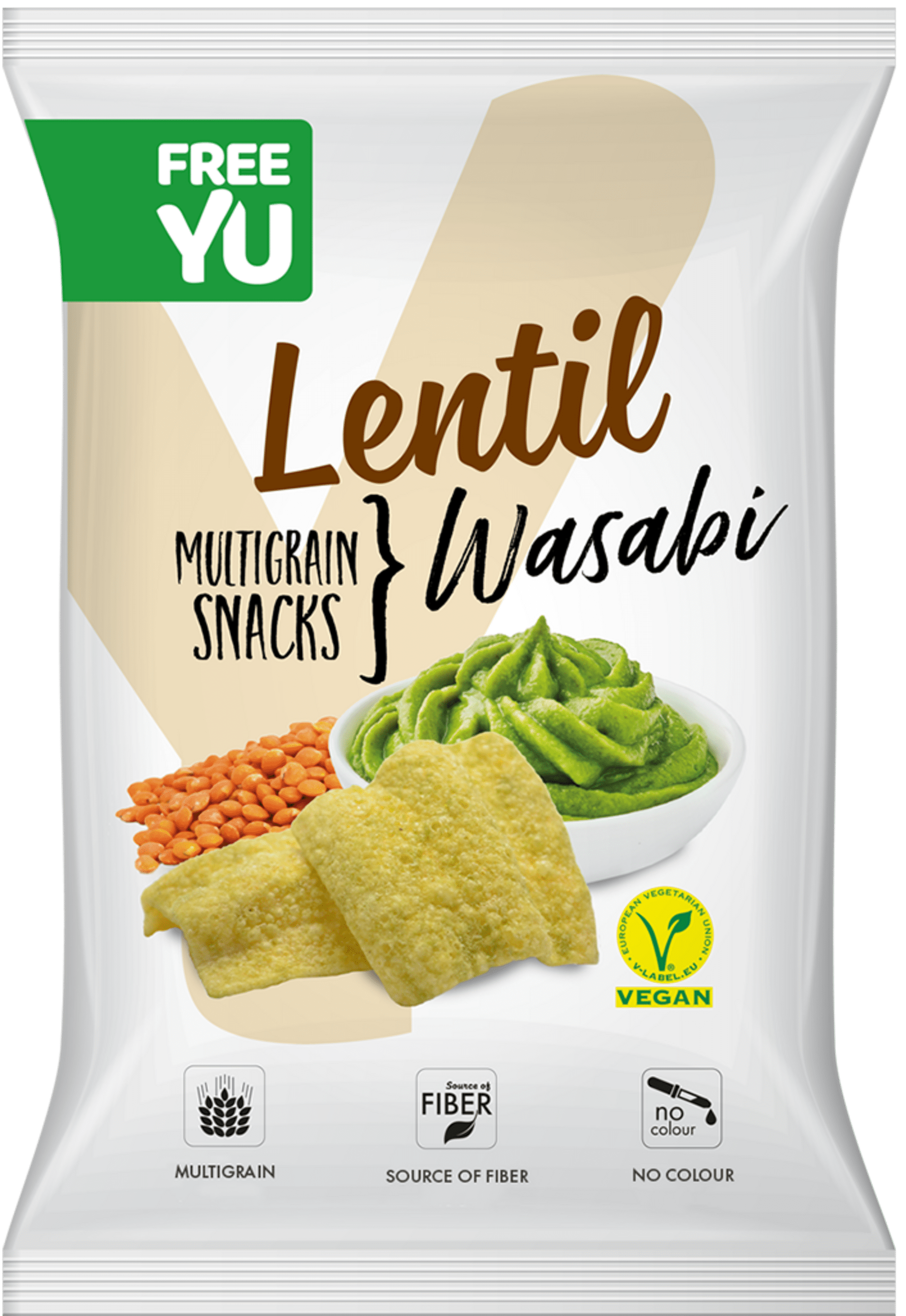 Levně FreeYu Lentil multigrain snack Wasabi 70 g