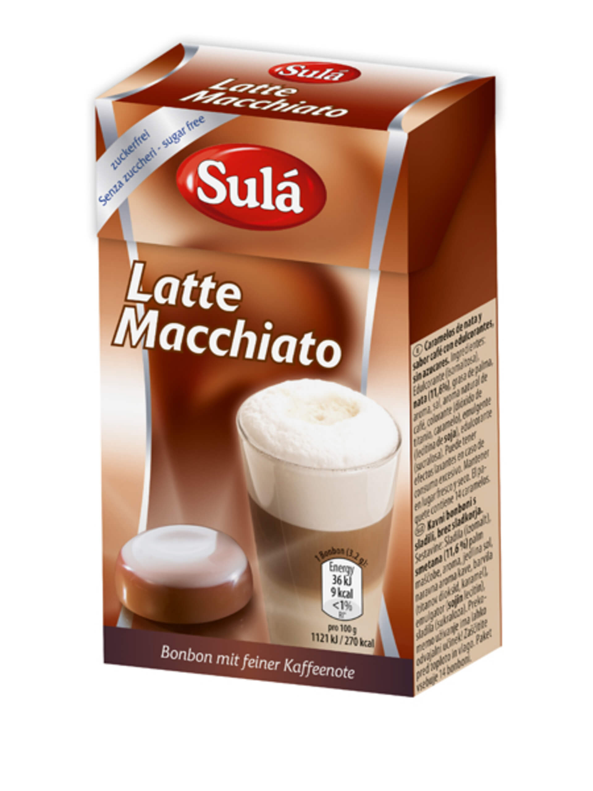 Levně Sulá Bonbóny bez cukru Latte Macchiato 44 g