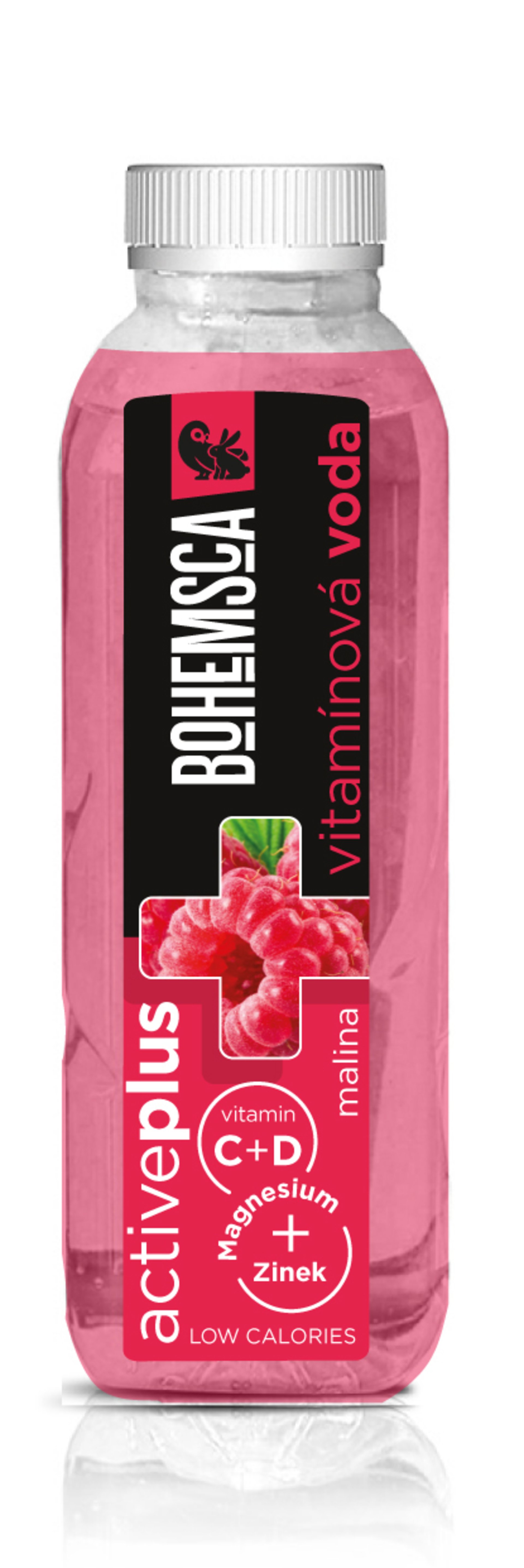 Bohemsca Active plus vitamínová voda malina 390 ml