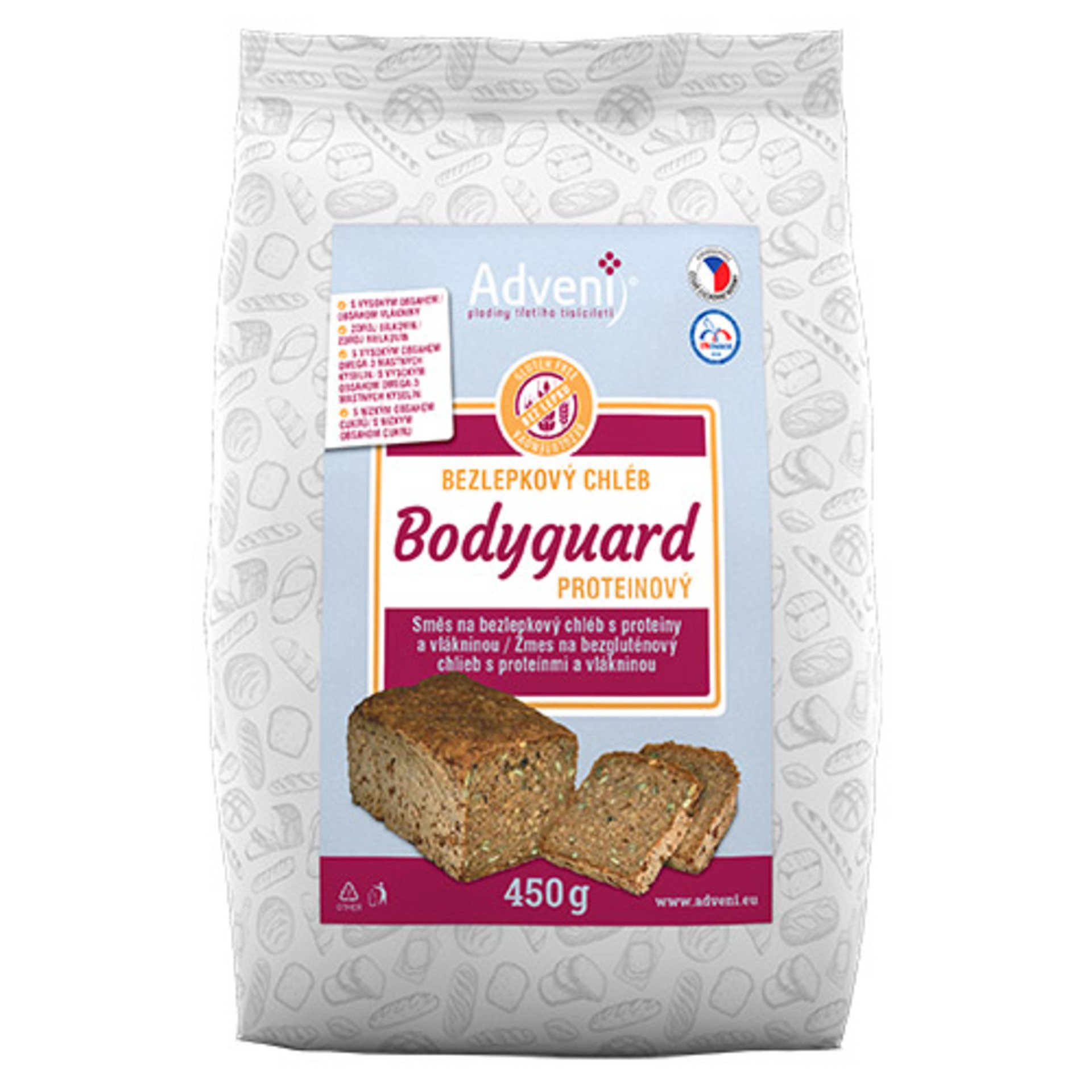 Levně Adveni Bezlepkový chléb Bodyguard 450 g