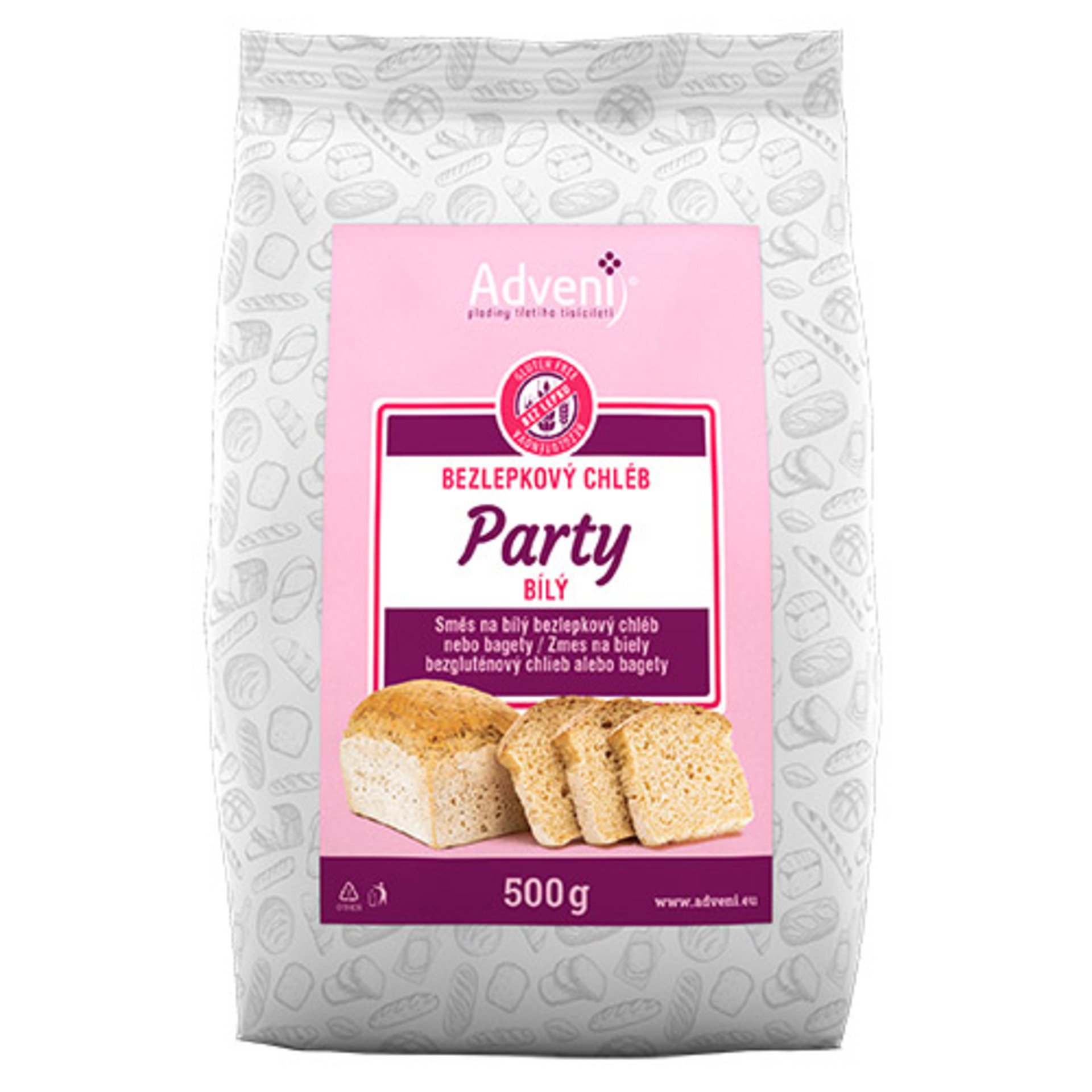 Levně Adveni Bezlepkový chléb Party bílý 500 g
