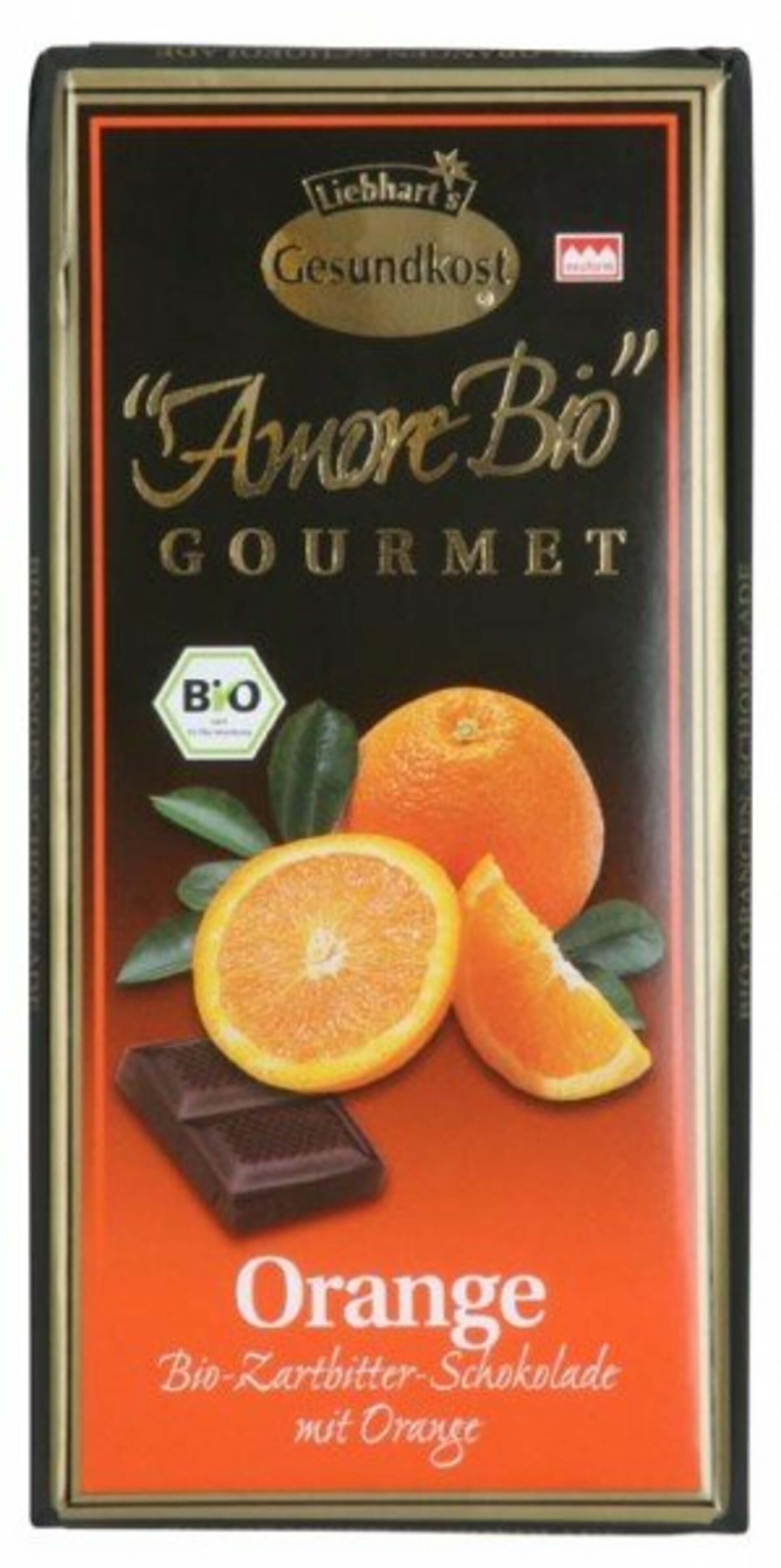 Levně Liebharts Hořká čokoláda s pomerančem BIO 100 g