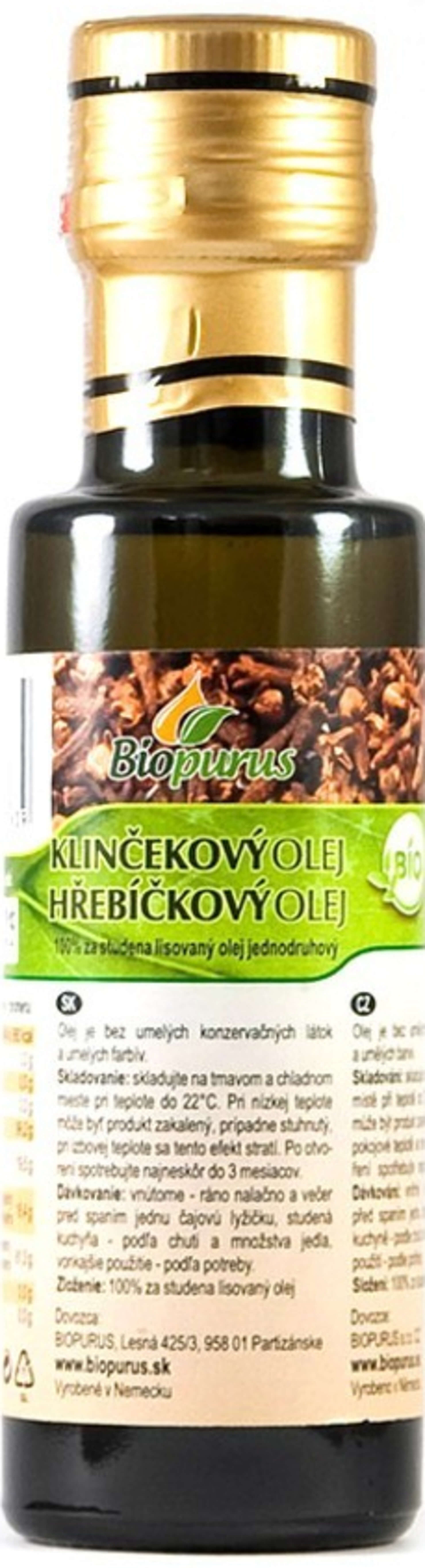 Levně Biopurus Hřebíčkový olej 100 ml