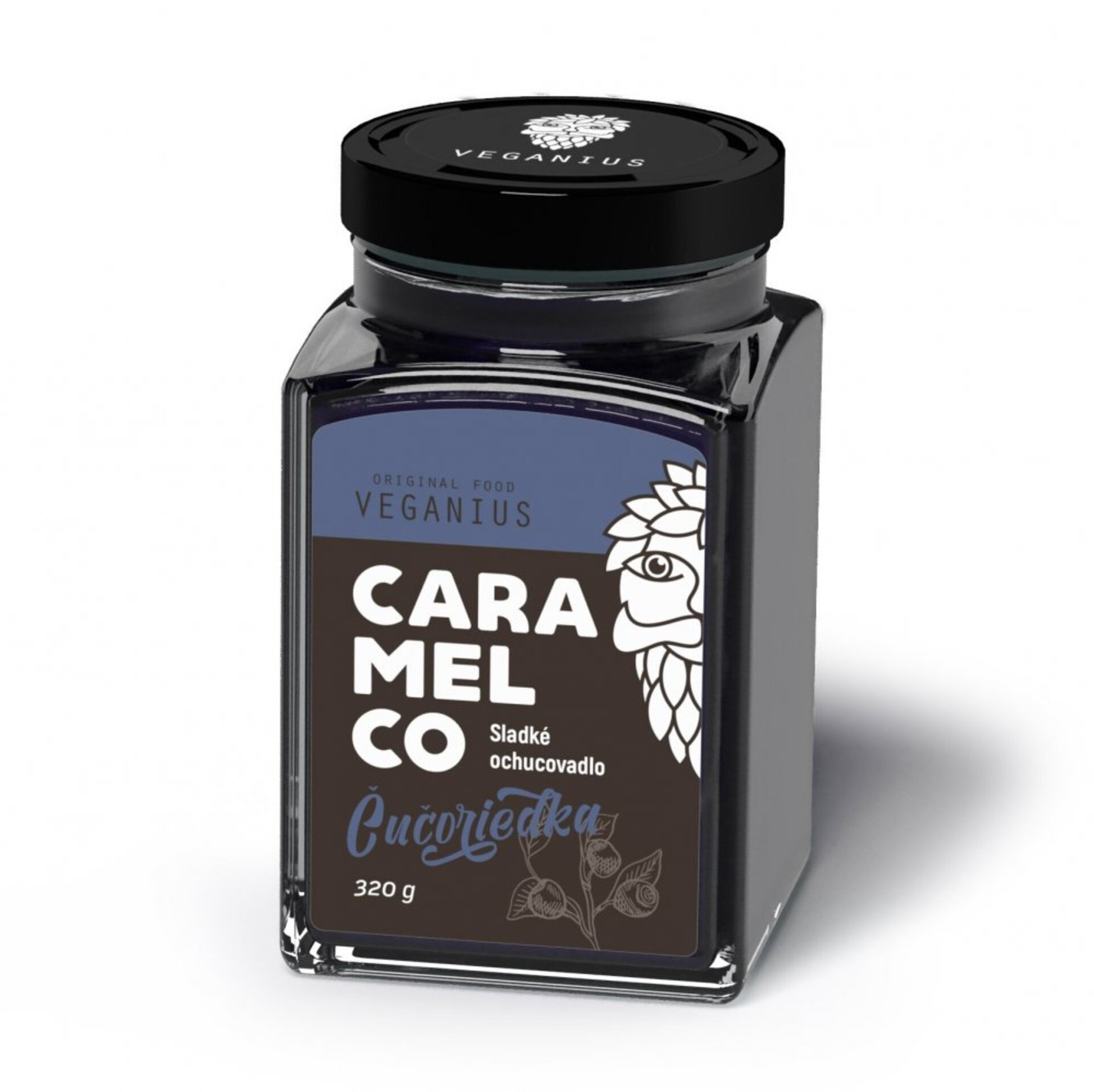 Levně Veganius Caramelco borůvka sklo 250 ml