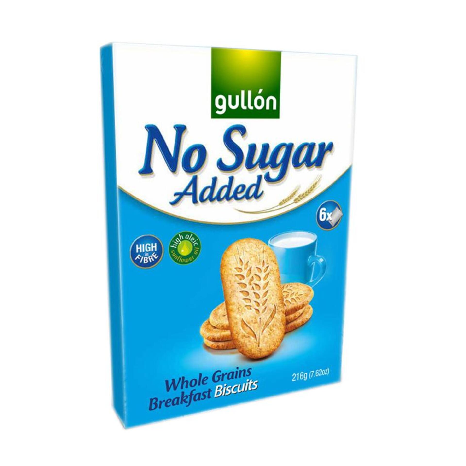 Levně Gullón Breakfast celozrnné sušenky, bez přídavku cukru 216 g