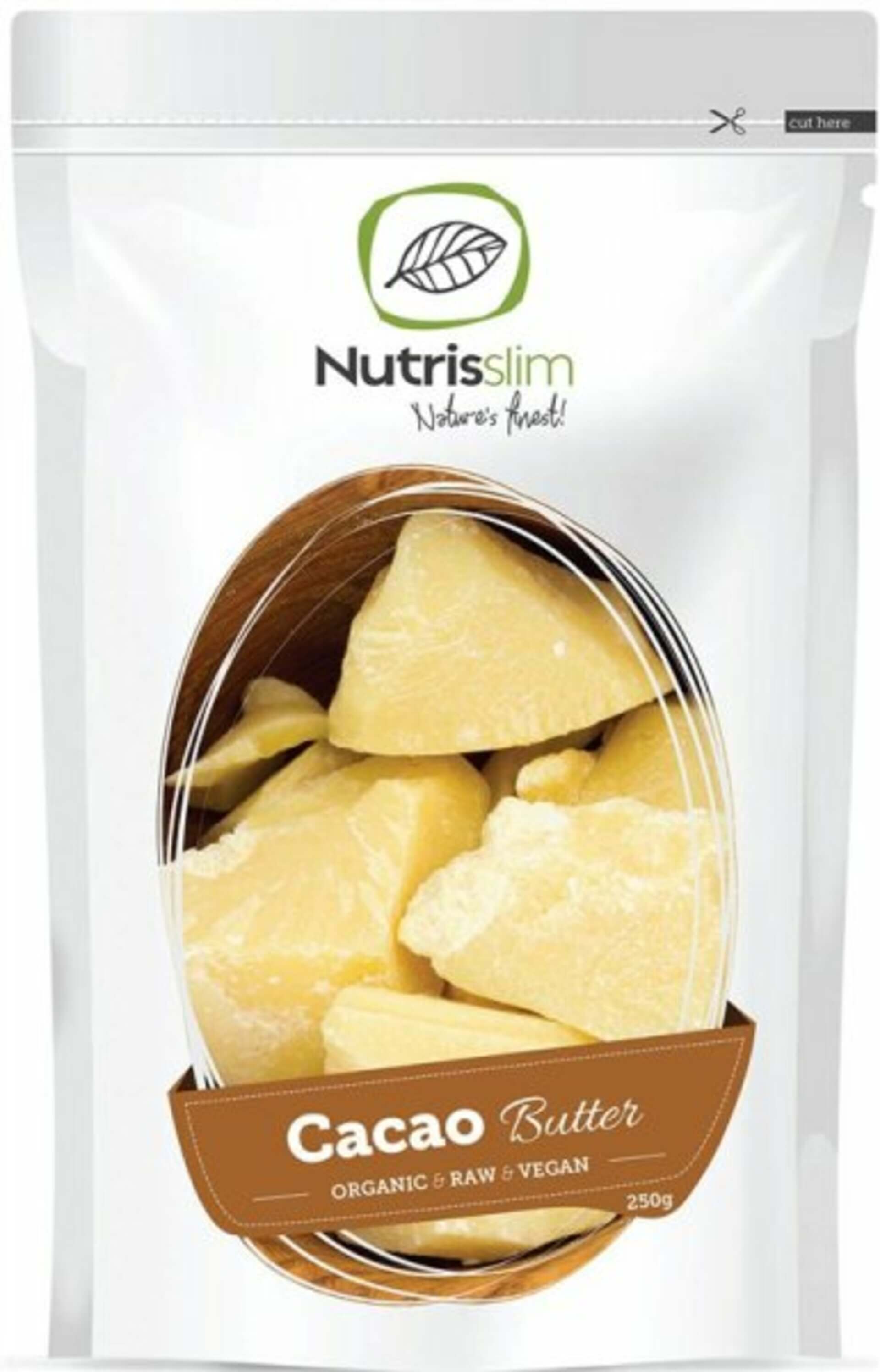 Levně Nutrisslim Cacao Butter (Kakaové máslo) BIO 250 g