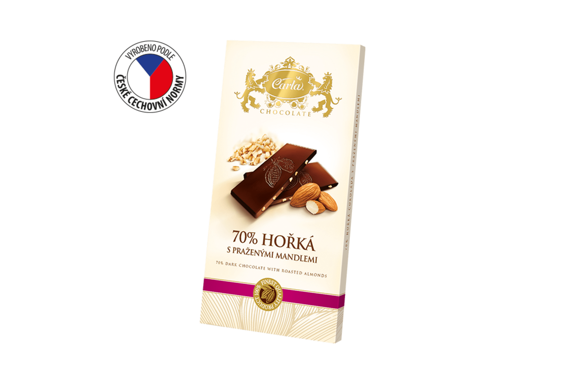 Levně Carla Hořká čokoláda 70% s praženými mandlemi 80 g