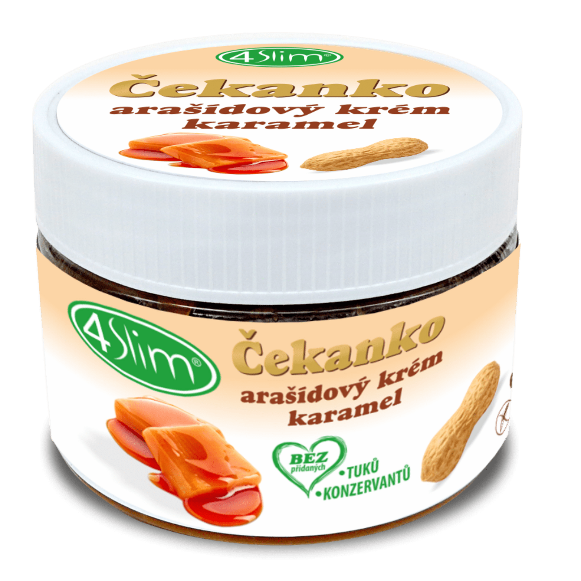 4Slim Čekankový arašídový krém Slaný karamel 250 g