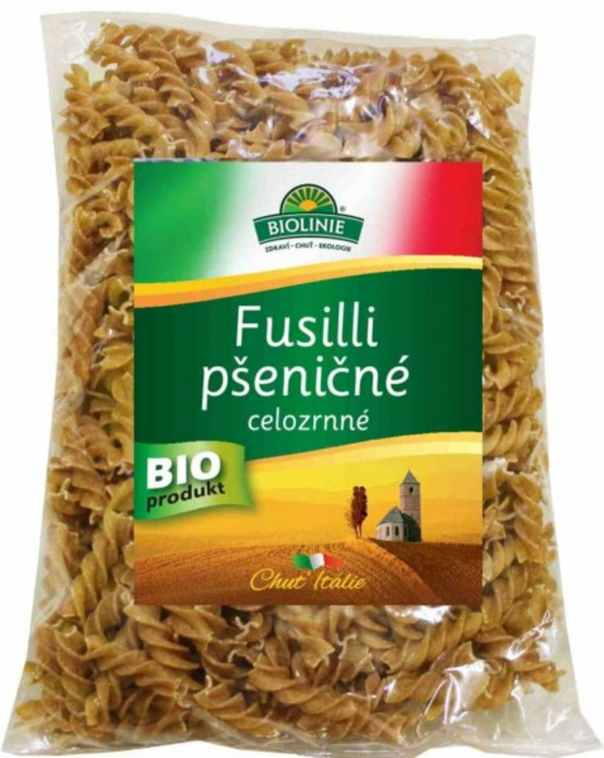Levně Biolinie Fusilli pšeničné celozrnné BIO 500 g