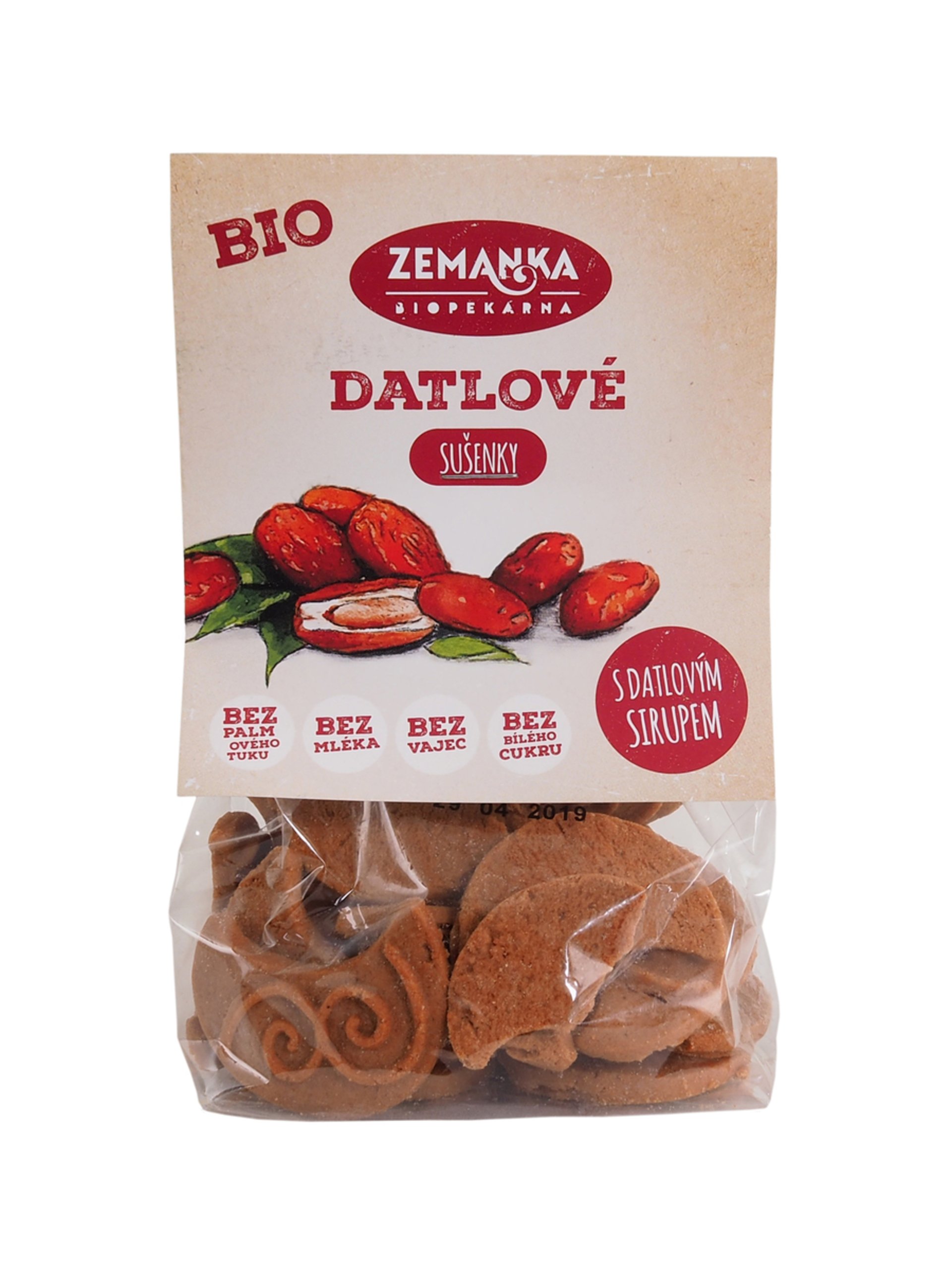 Levně Biopekárna Zemanka BIO Datlové sušenky s citronovým olejem 100 g