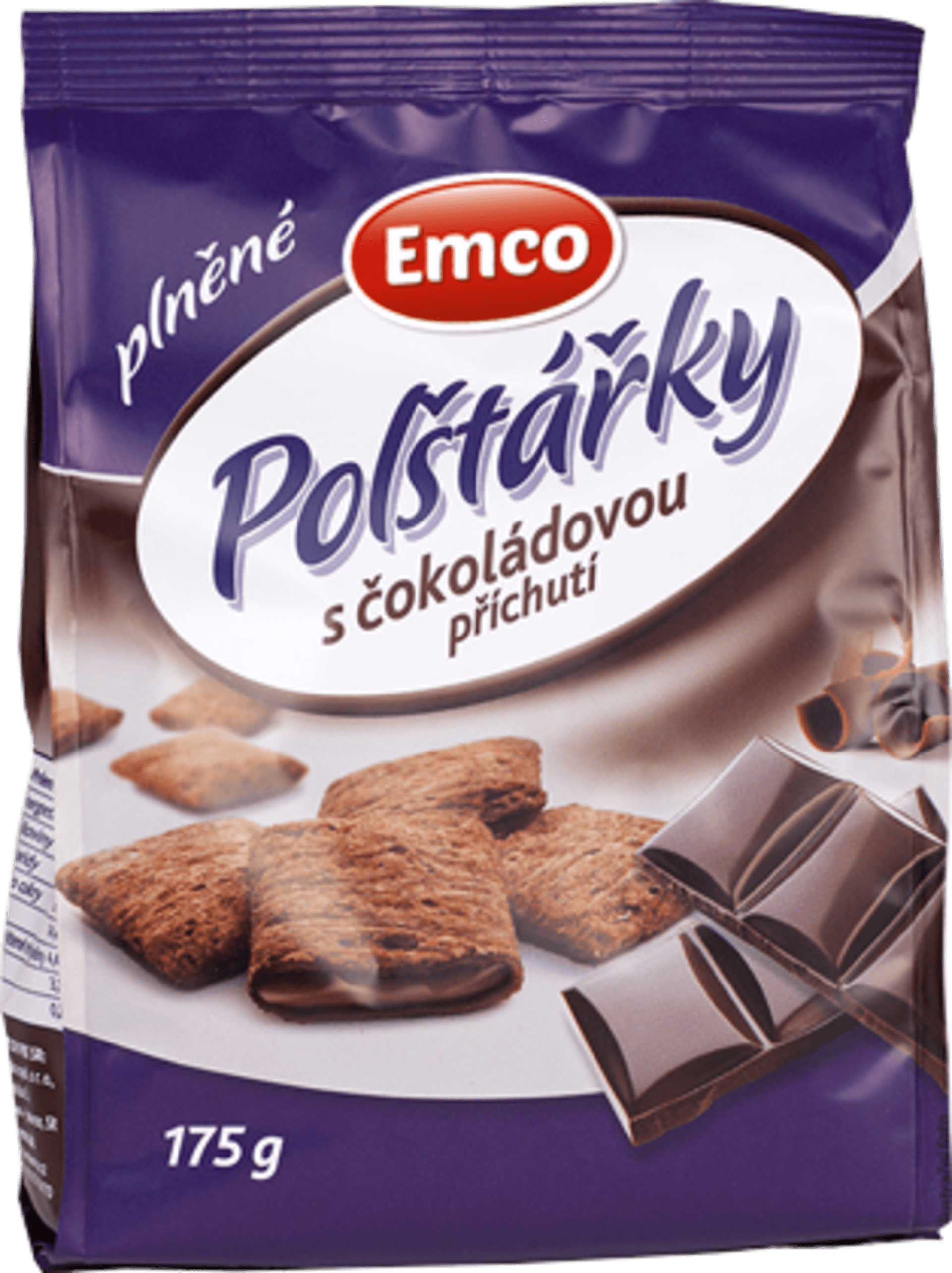 Levně Emco Plněné polštářky s čokoládovou příchutí 175 g