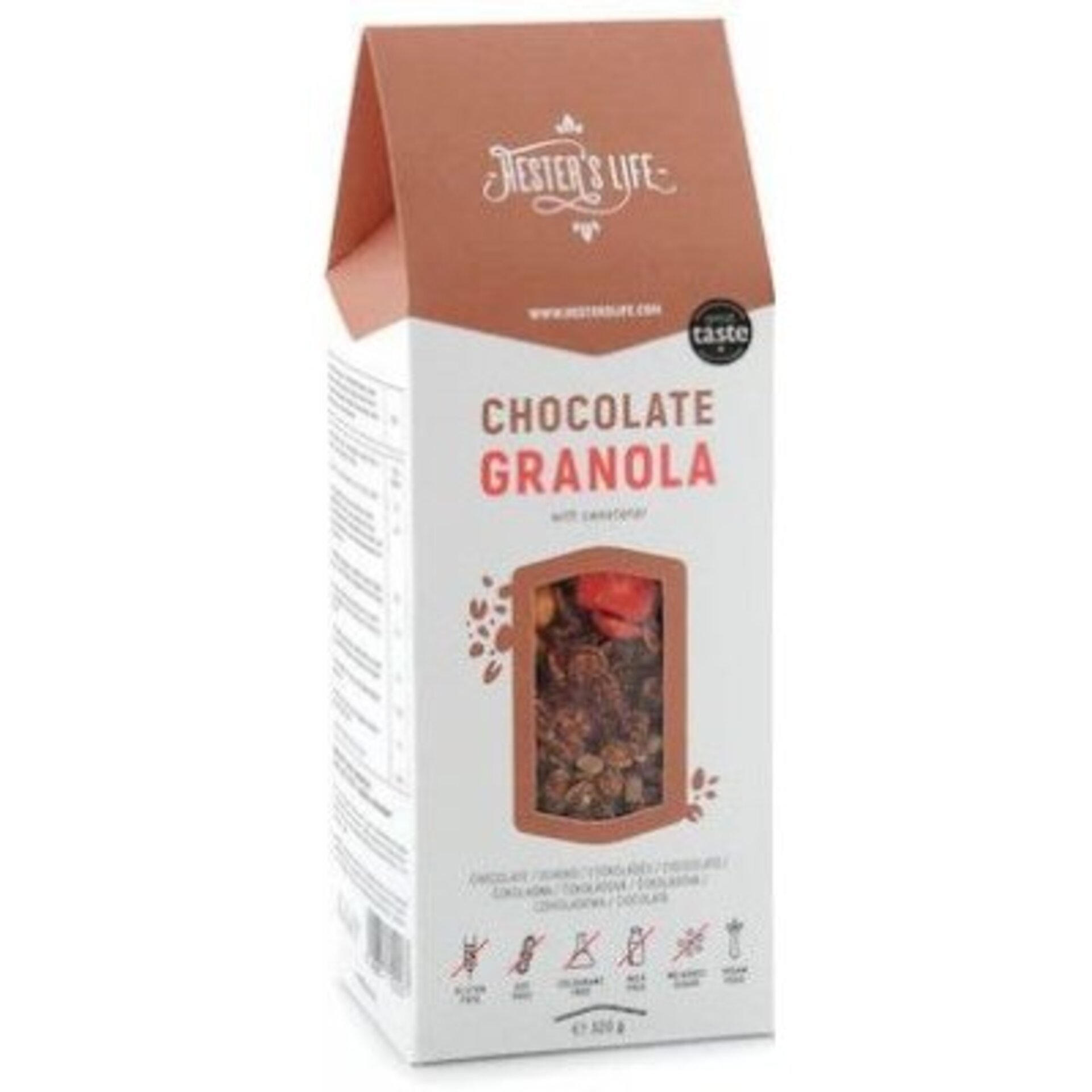 Hesters life Extra Čokoládová granola 320 g