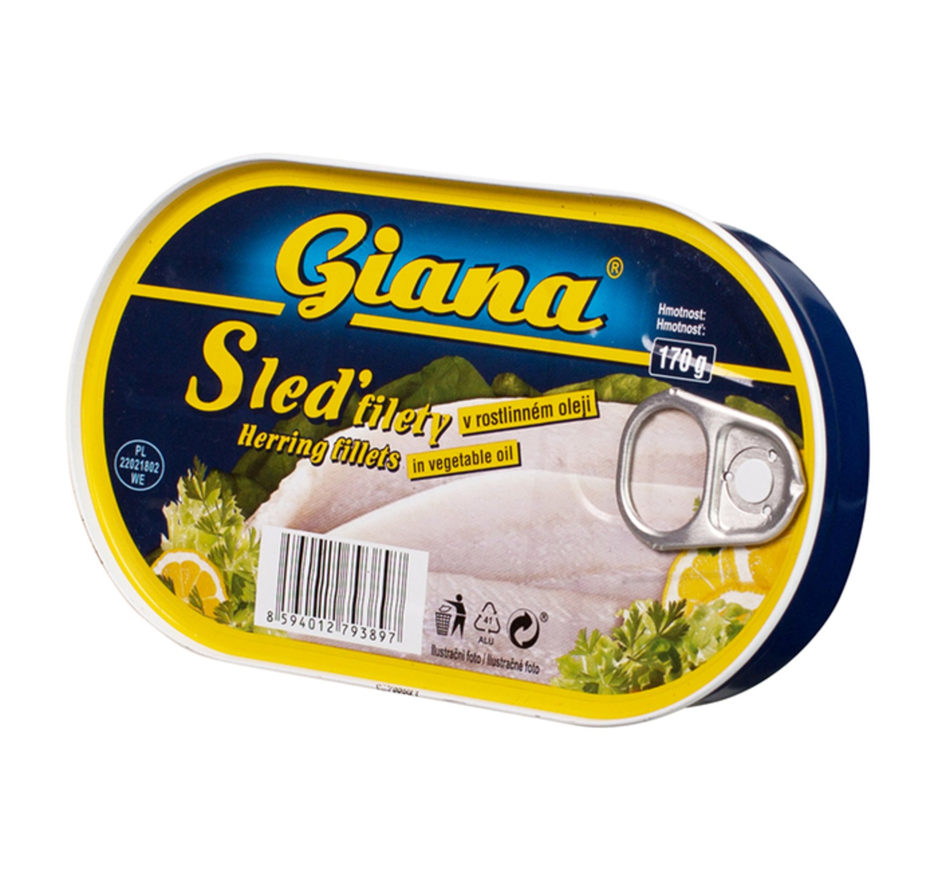 Levně Giana Sleď filety v rostlinném oleji 170 g