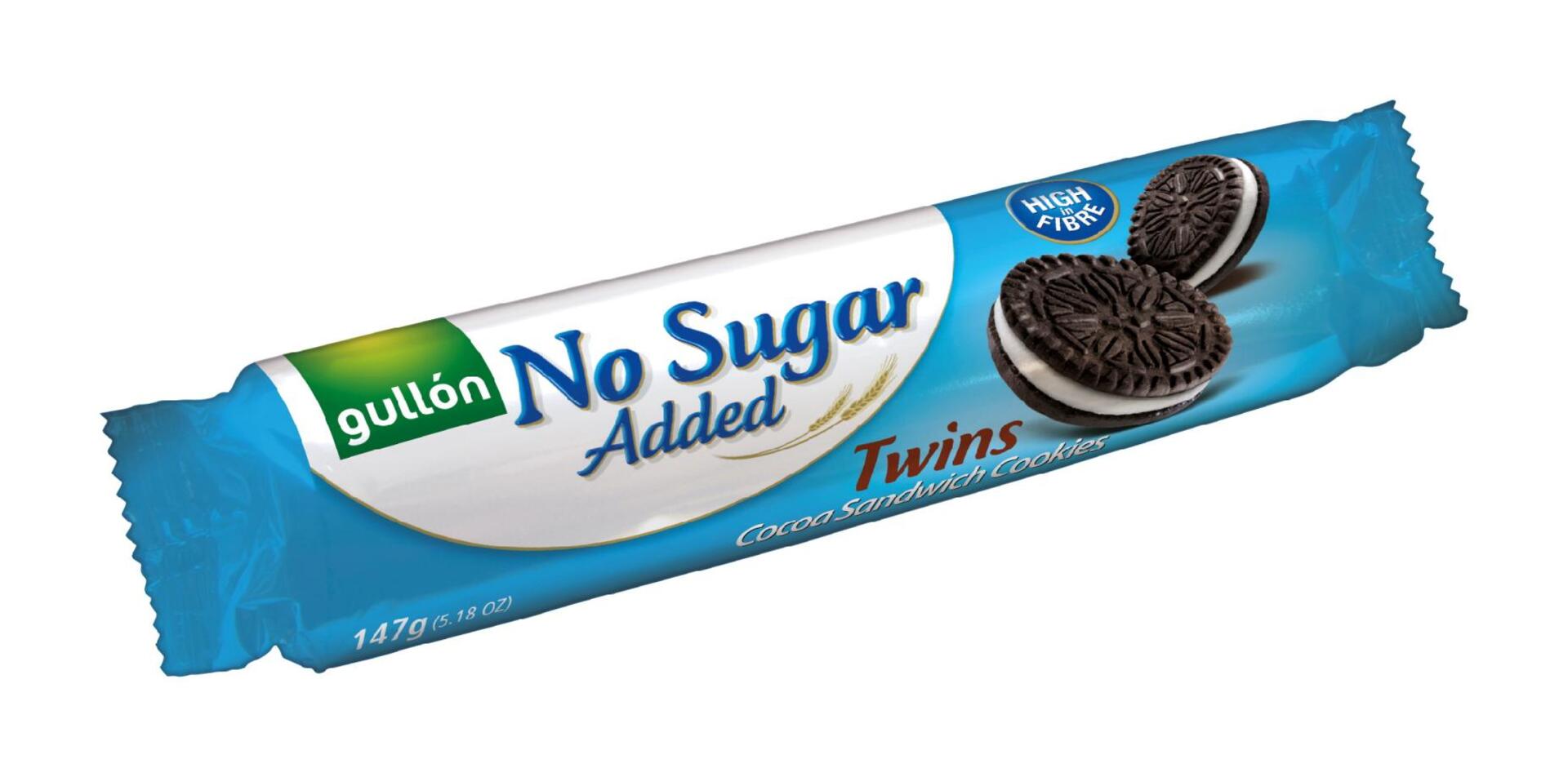 Levně Gullón Twins kakaové sušenky plněné krémem bez přídavku cukru, se sladidly 147 g