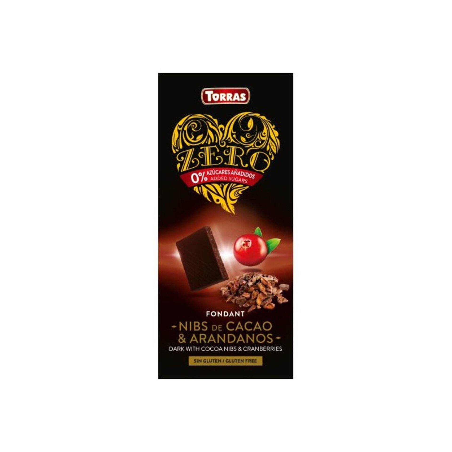 Levně Torras Hořká čokoláda s brusinkami Srdíčko 125 g