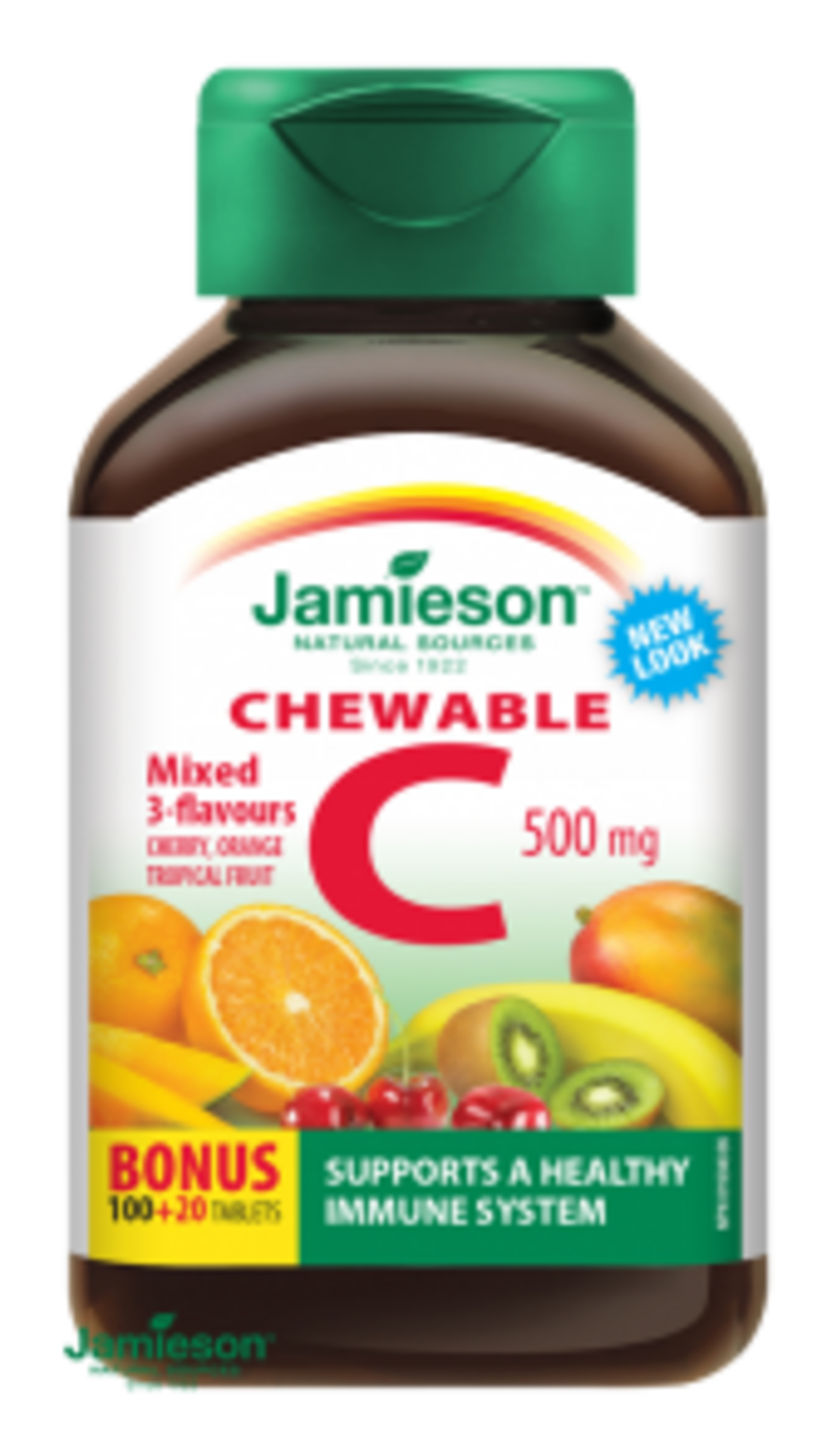 Levně Jamieson Vitamín C 500 mg tablety na cucání mix tří ovocných příchutí 120 tablet